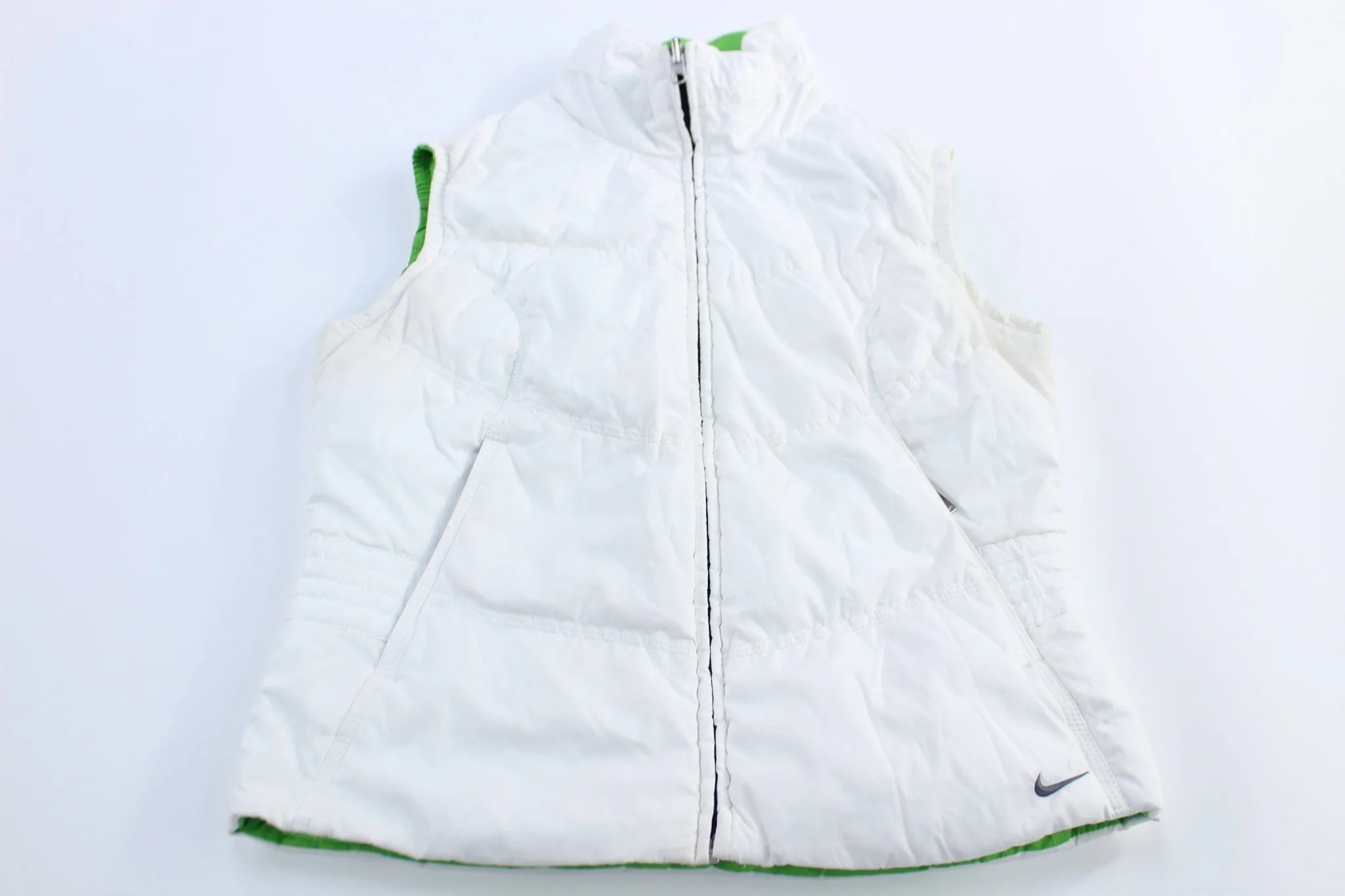 Women's Nike Embroidered Logo Green & White Reversible Vest
