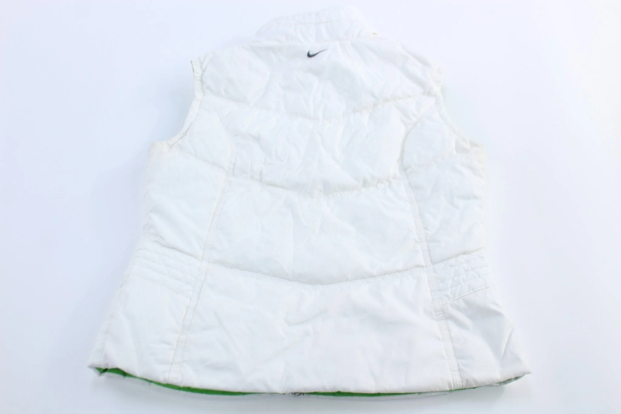 Women's Nike Embroidered Logo Green & White Reversible Vest - Image 2