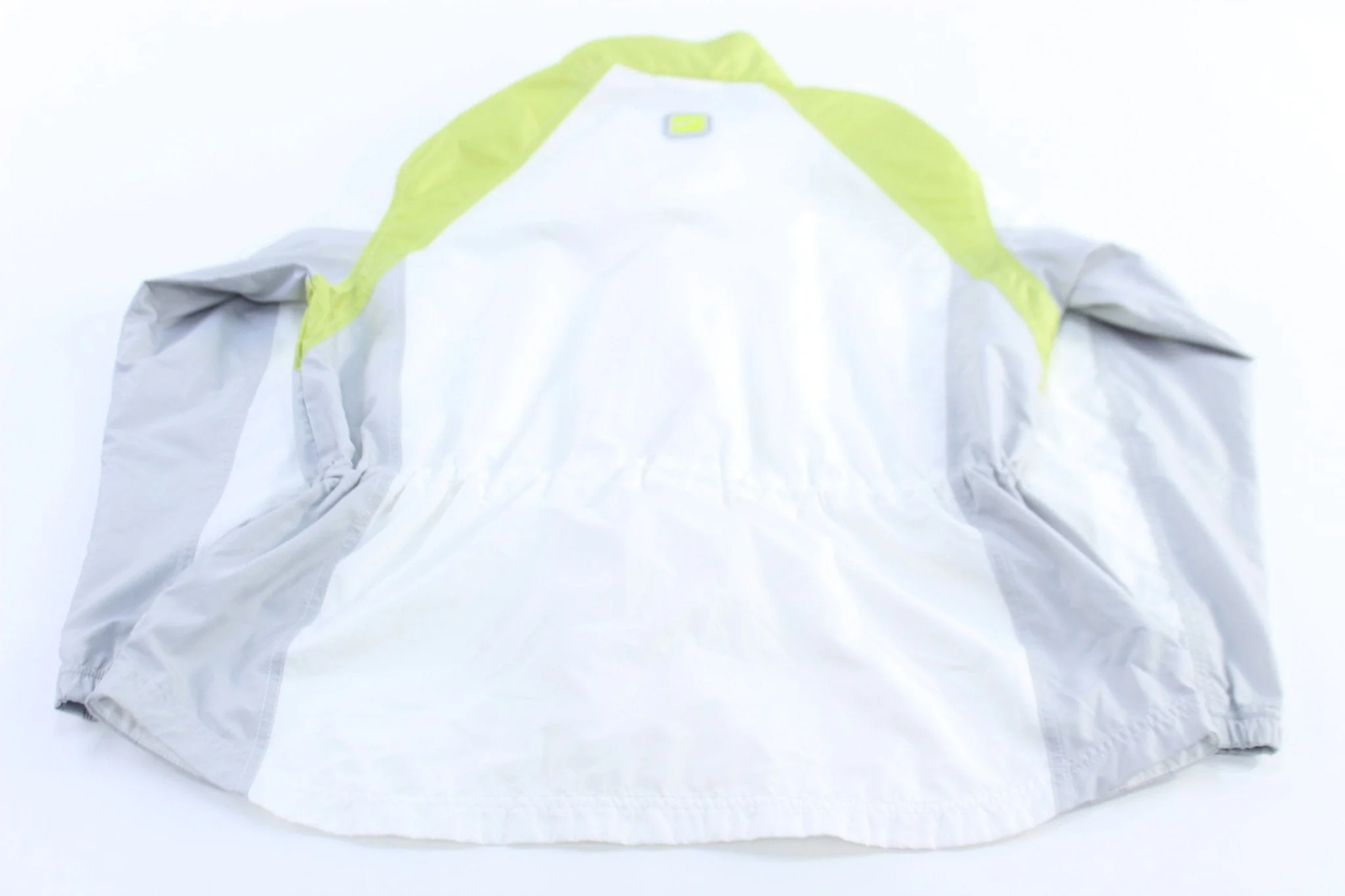 Women's Nike Embroidered Logo Grey, Green, & White Zip Up Jacket - Image 2