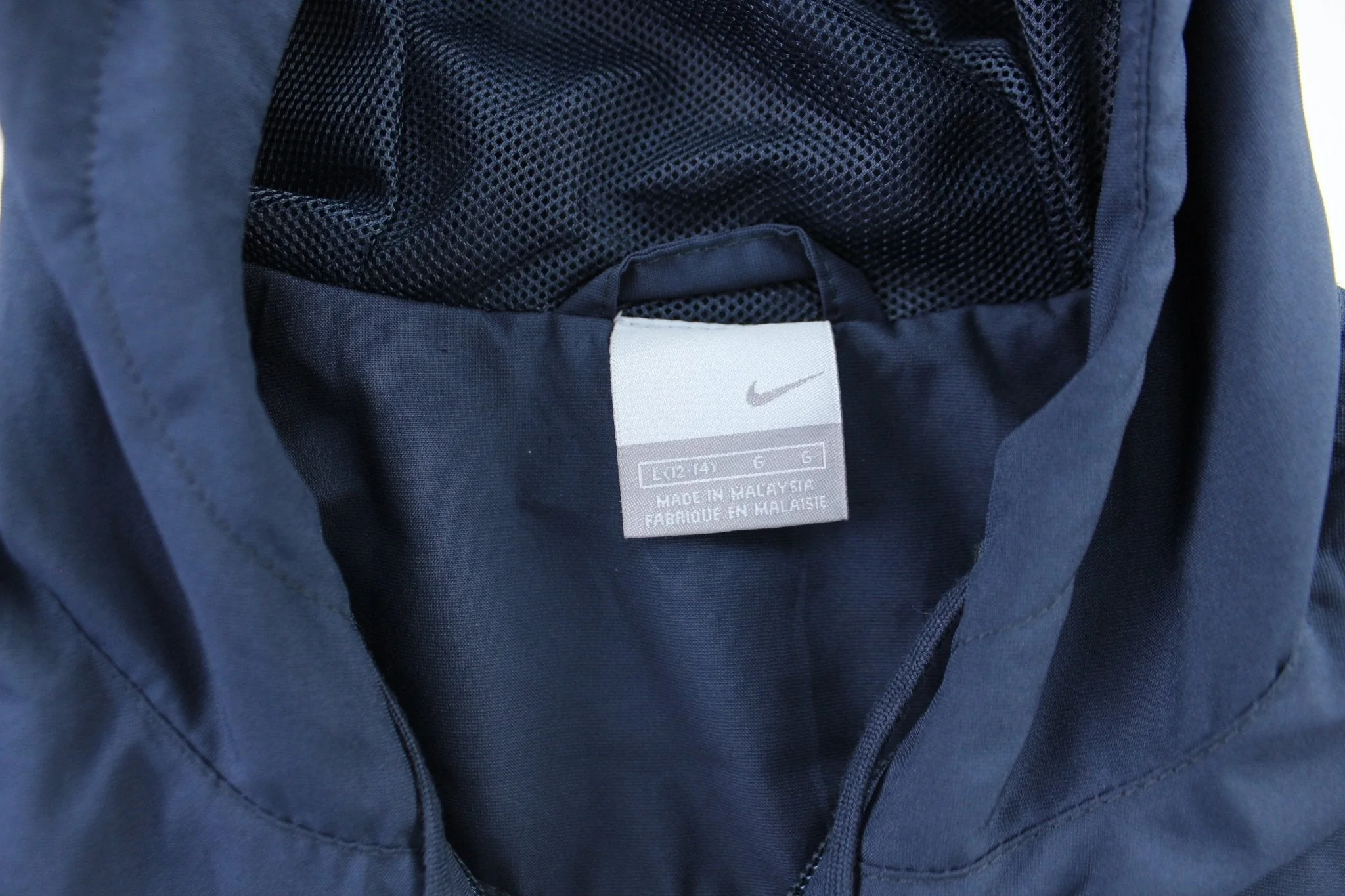 Women's Nike Embroidered Logo Navy Blue & White Zip Up Jacket - Image 3