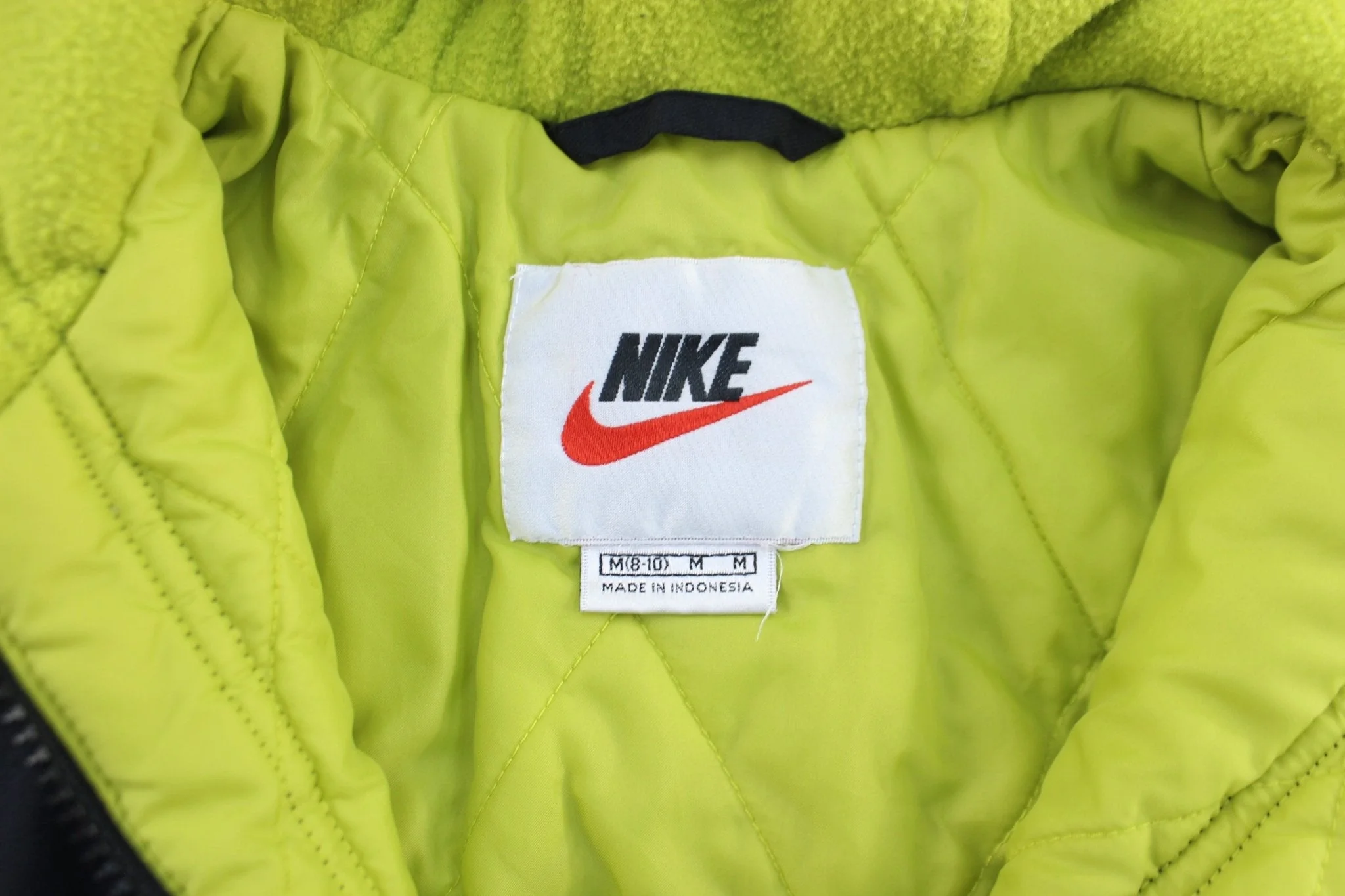 Women's Nike Embroidered Logo Neon & Black Hooded Jacket - Image 3