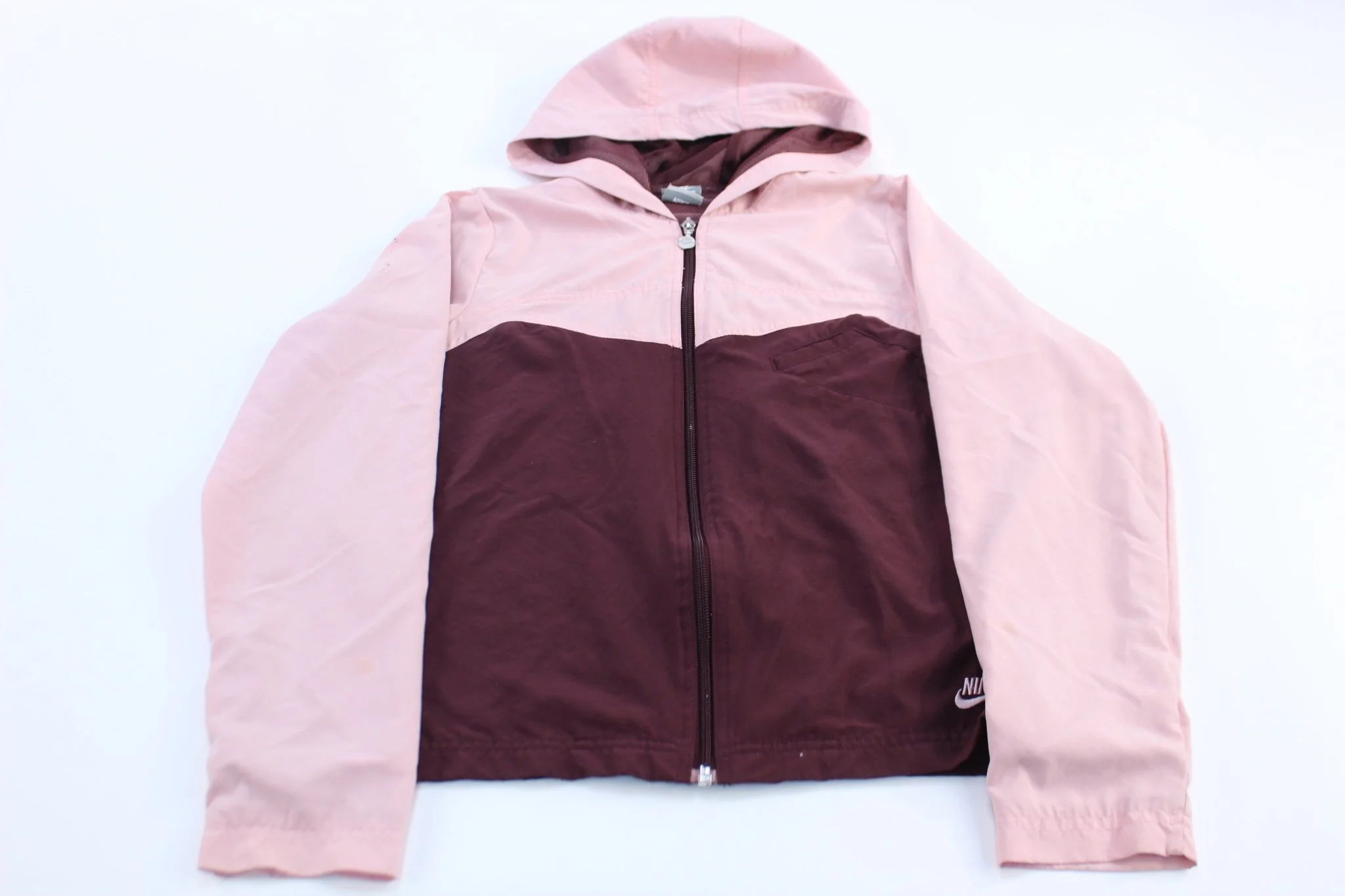 Women's Nike Embroidered Logo Pink & Maroon Zip Up Jacket