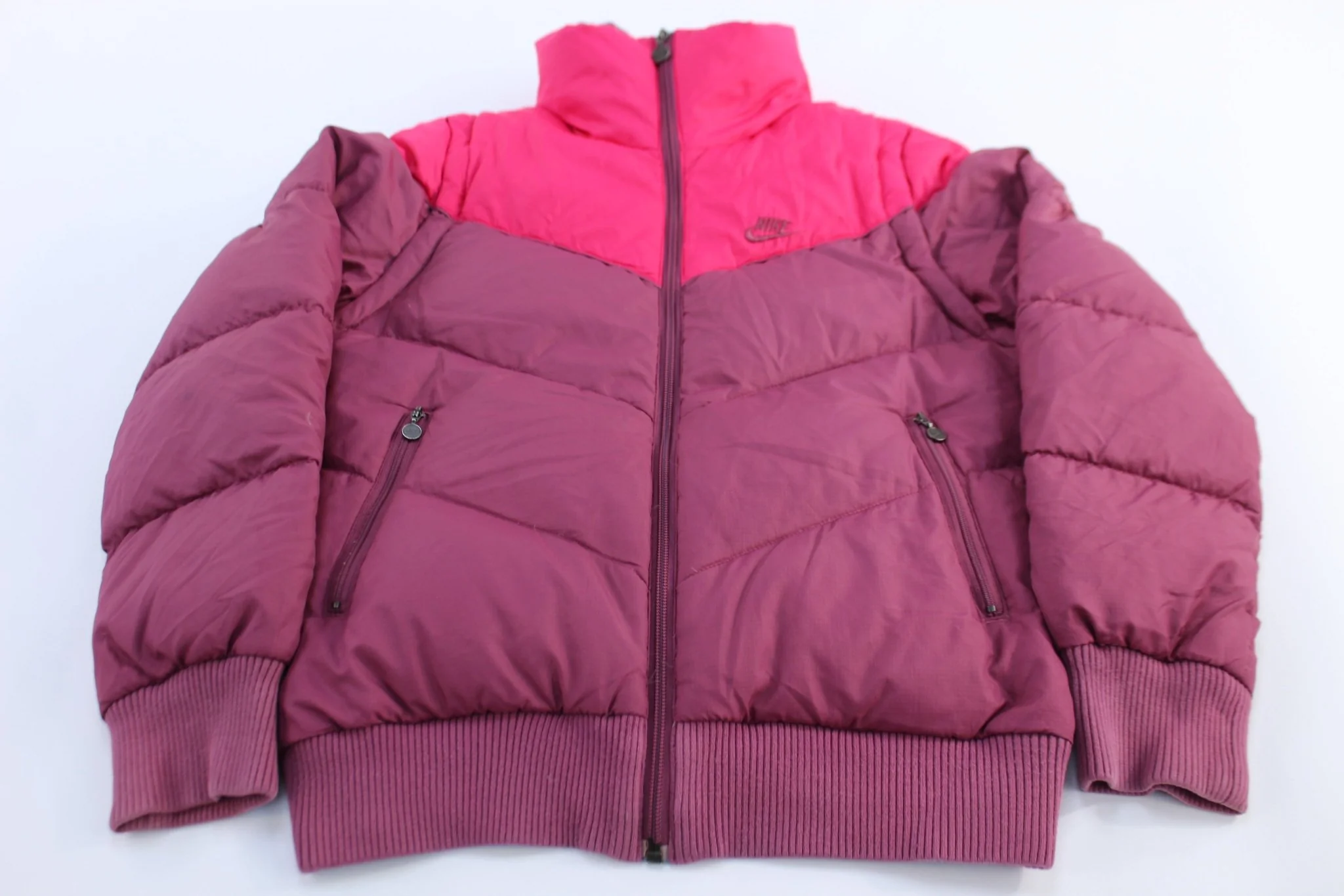 Women's Nike Embroidered Logo Pink Puffer Jacket