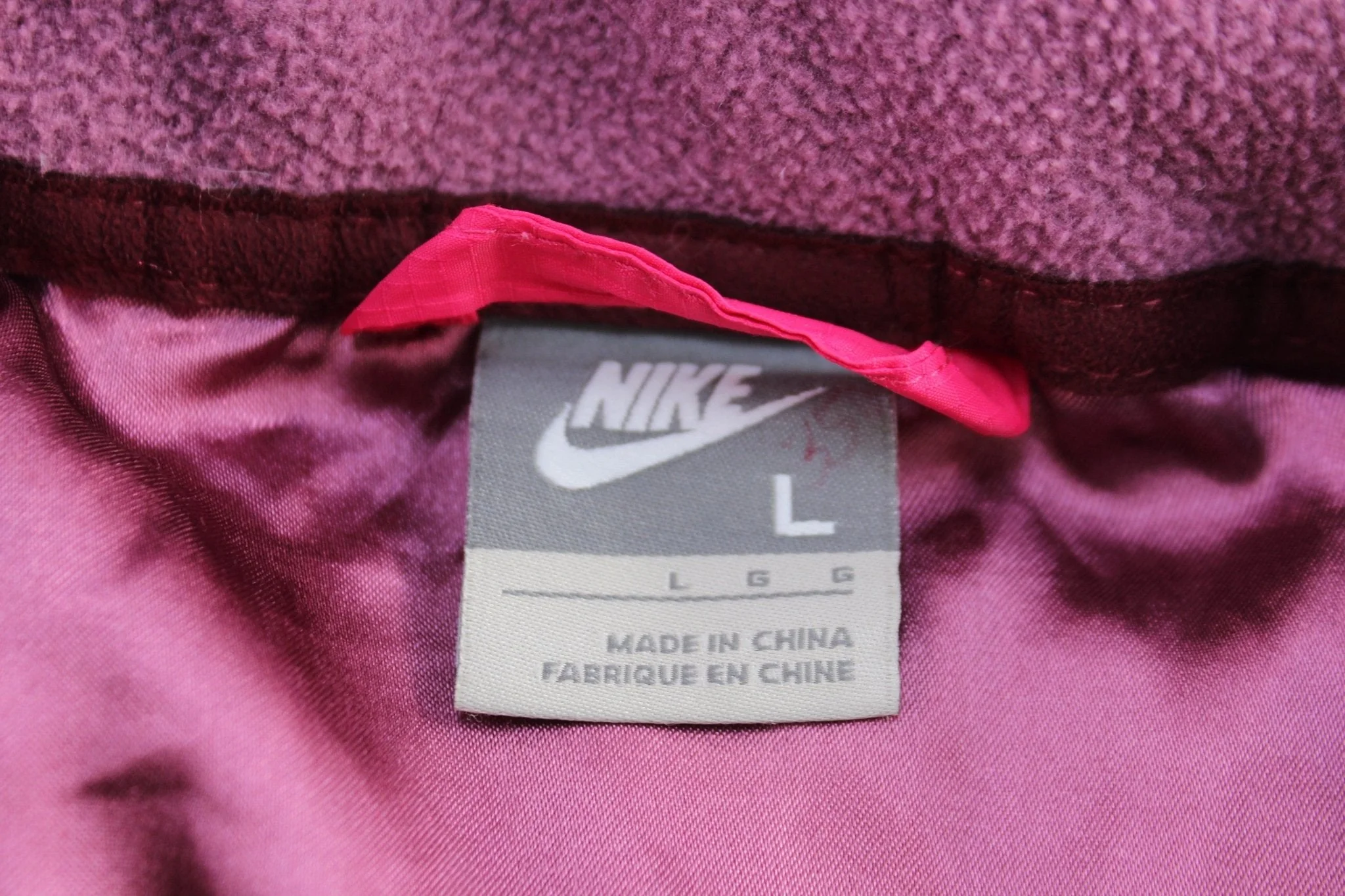 Women's Nike Embroidered Logo Pink Puffer Jacket - Image 3