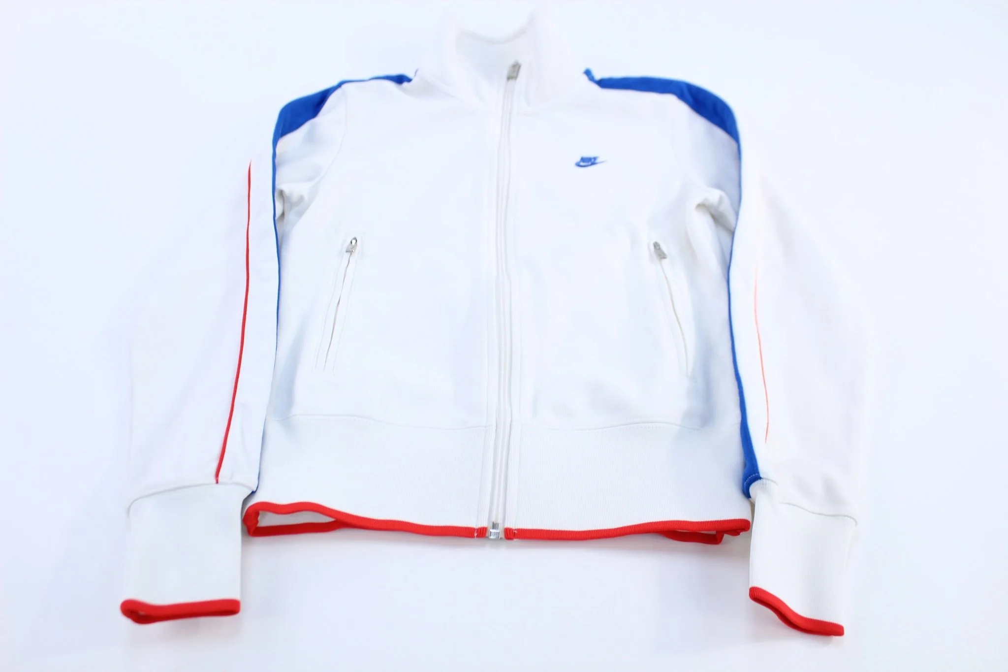 Women's Nike Embroidered Logo Red, Blue, & White Track Jacket