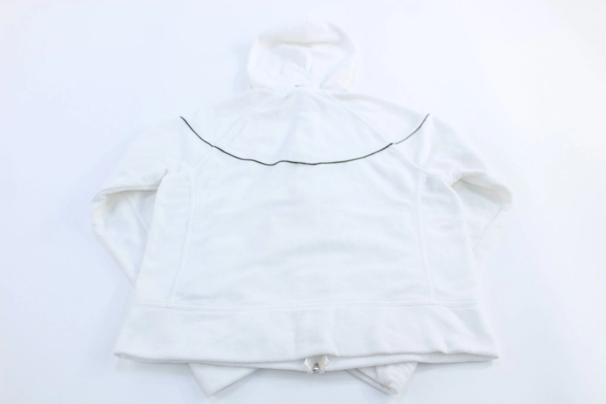 Women's Nike Embroidered Logo White Fleece Full Zip Hoodie - Image 2