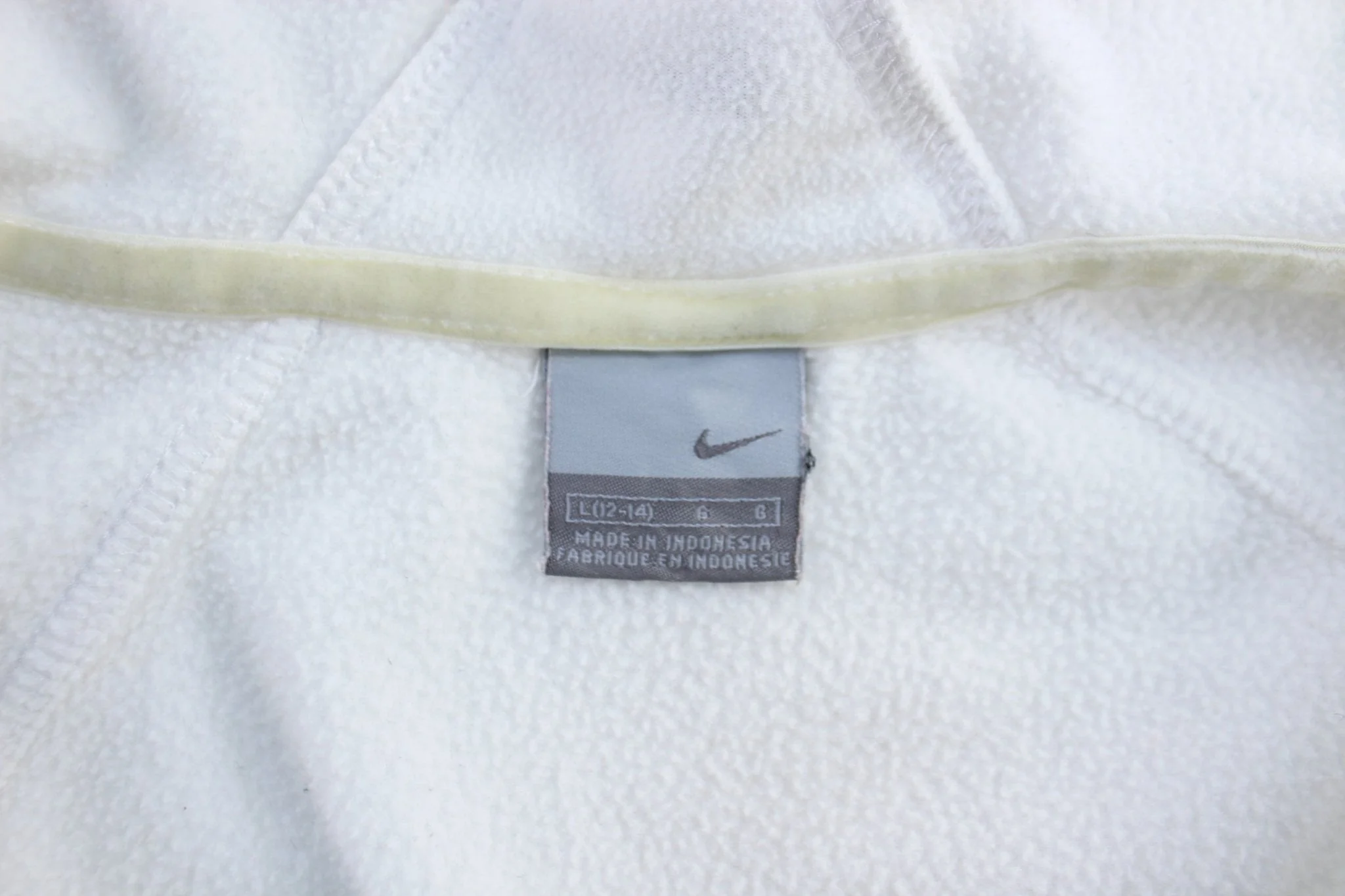 Women's Nike Embroidered Logo White Fleece Full Zip Hoodie - Image 3