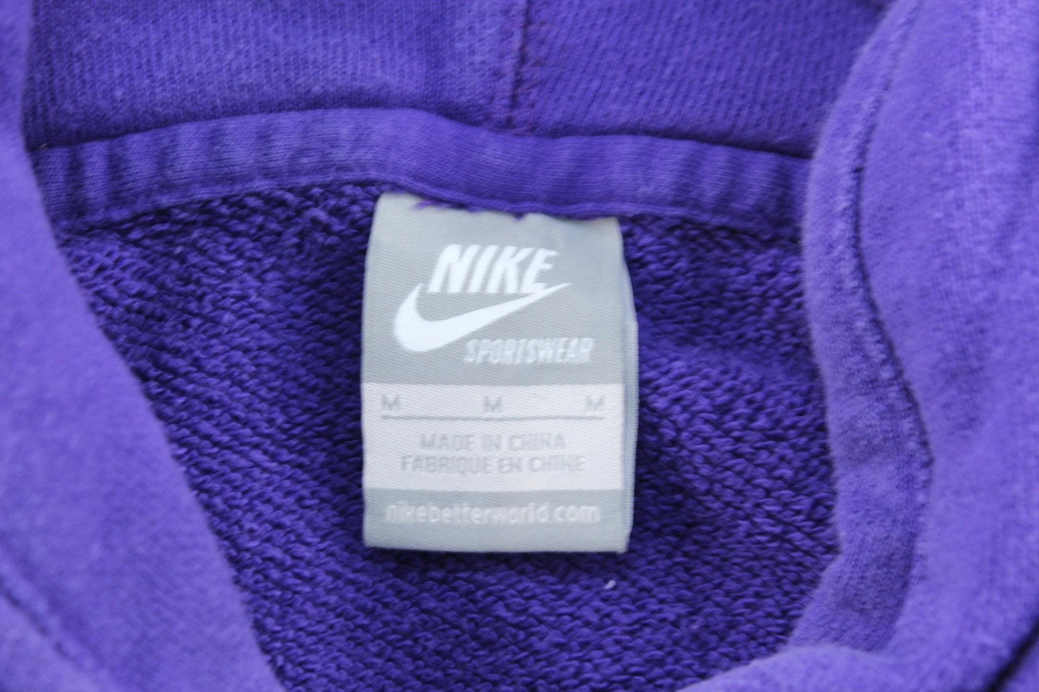 Women's Nike Logo Purple Pullover Hoodie - Image 3