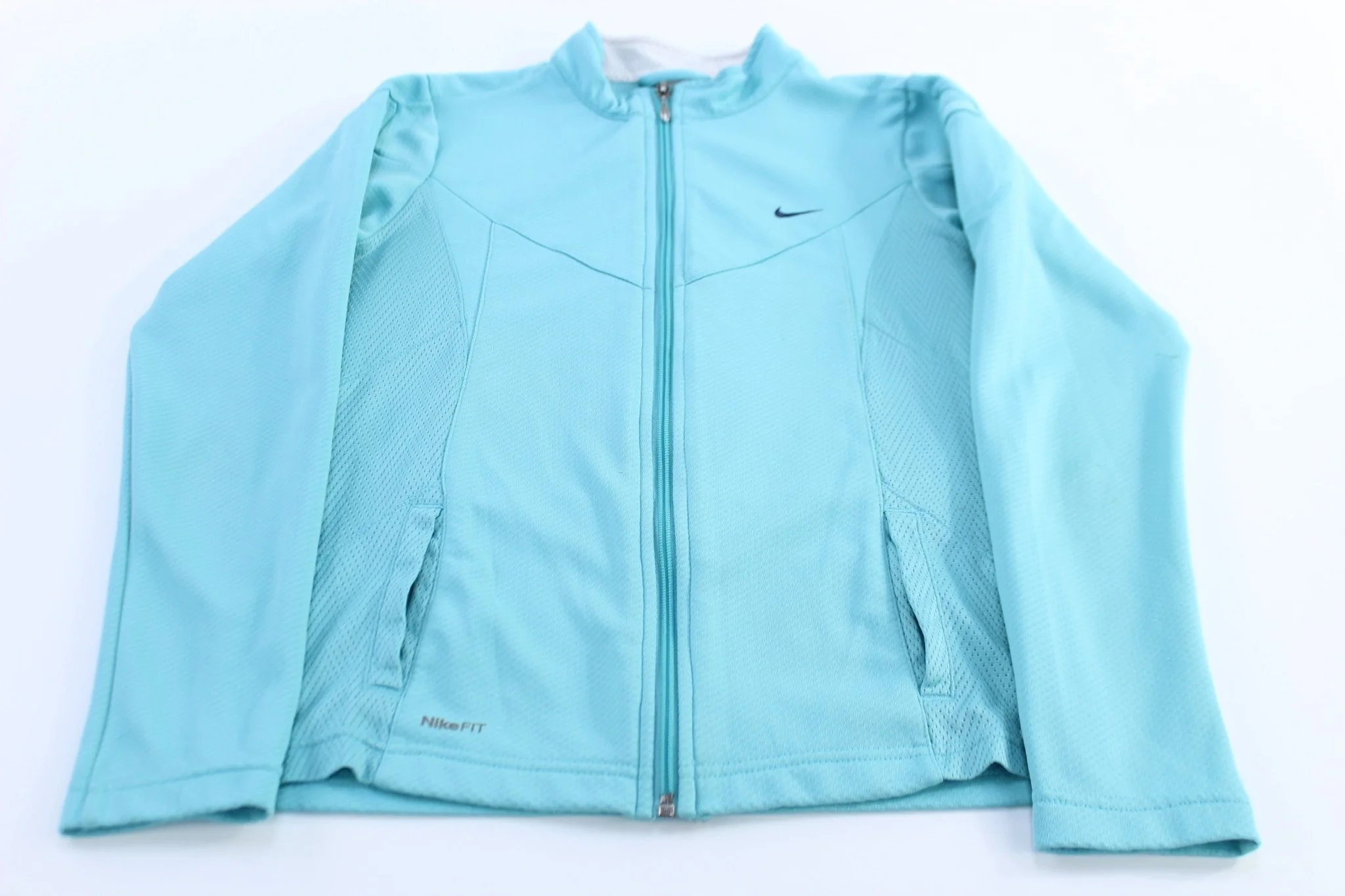 Women's Nike Running Embroidered Logo Blue Zip Up Jacket