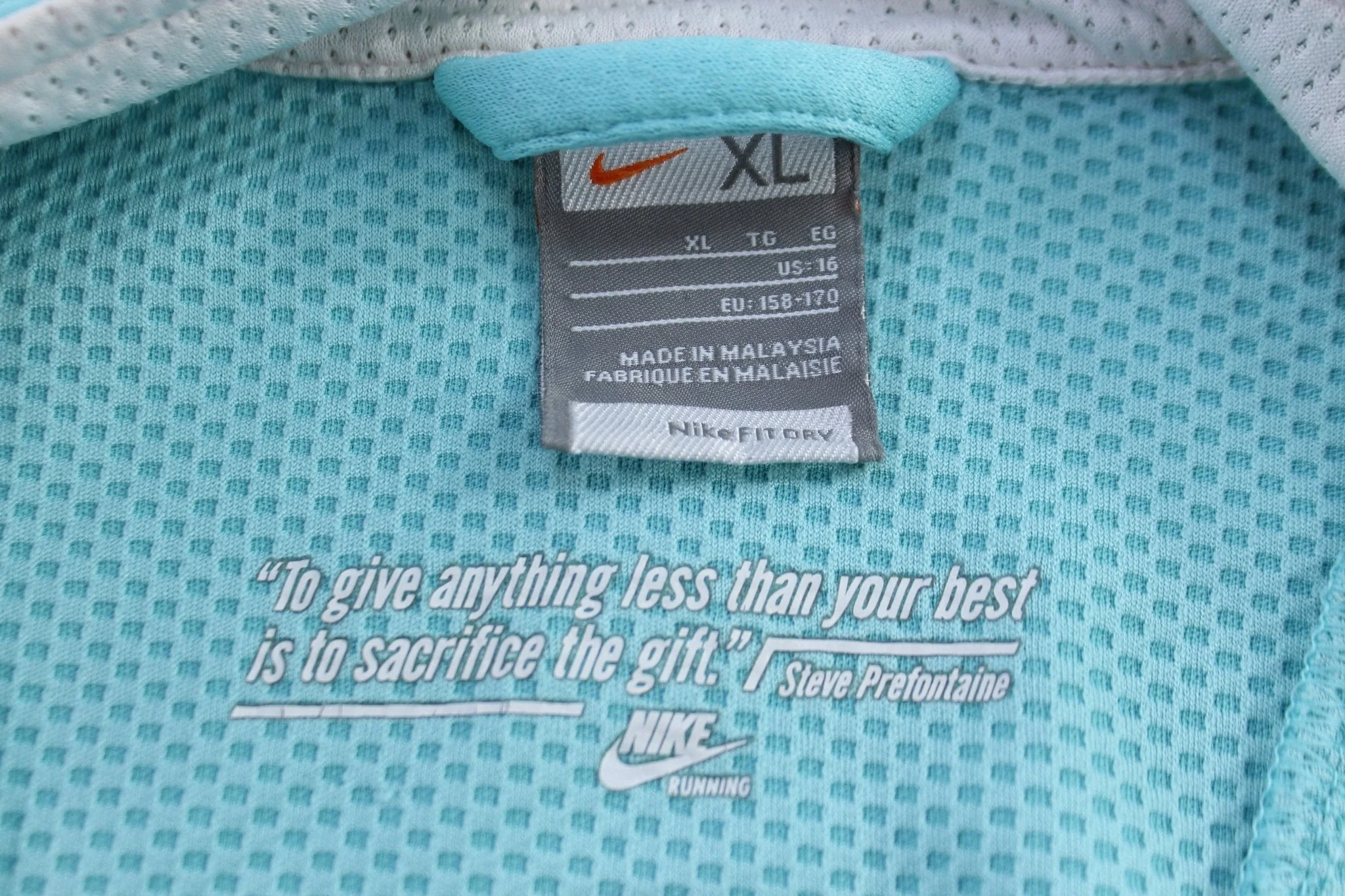 Women's Nike Running Embroidered Logo Blue Zip Up Jacket - Image 3