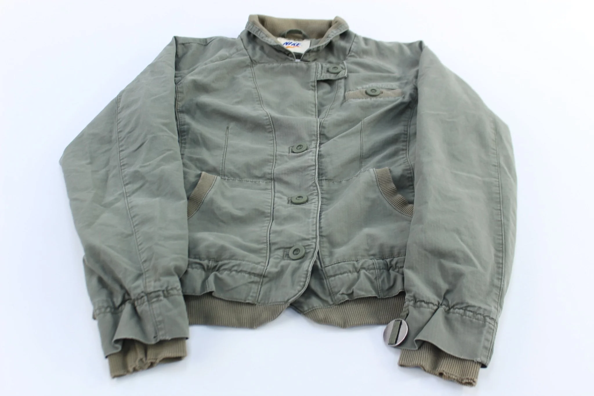 Women's Nike Sportswear Green Canvas Utility Blazer Jacket