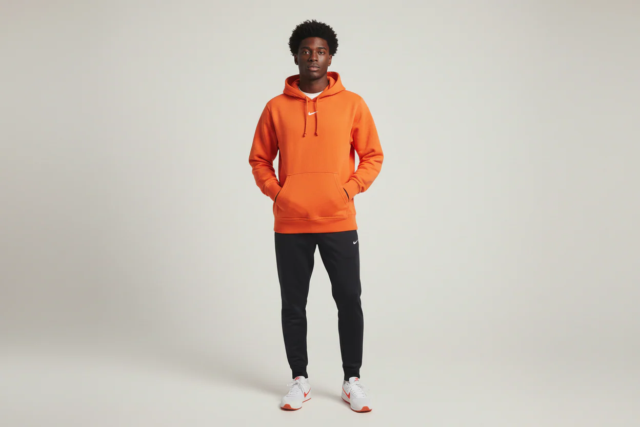 Women's Nike Team Center Swoosh Orange Pullover Hoodie