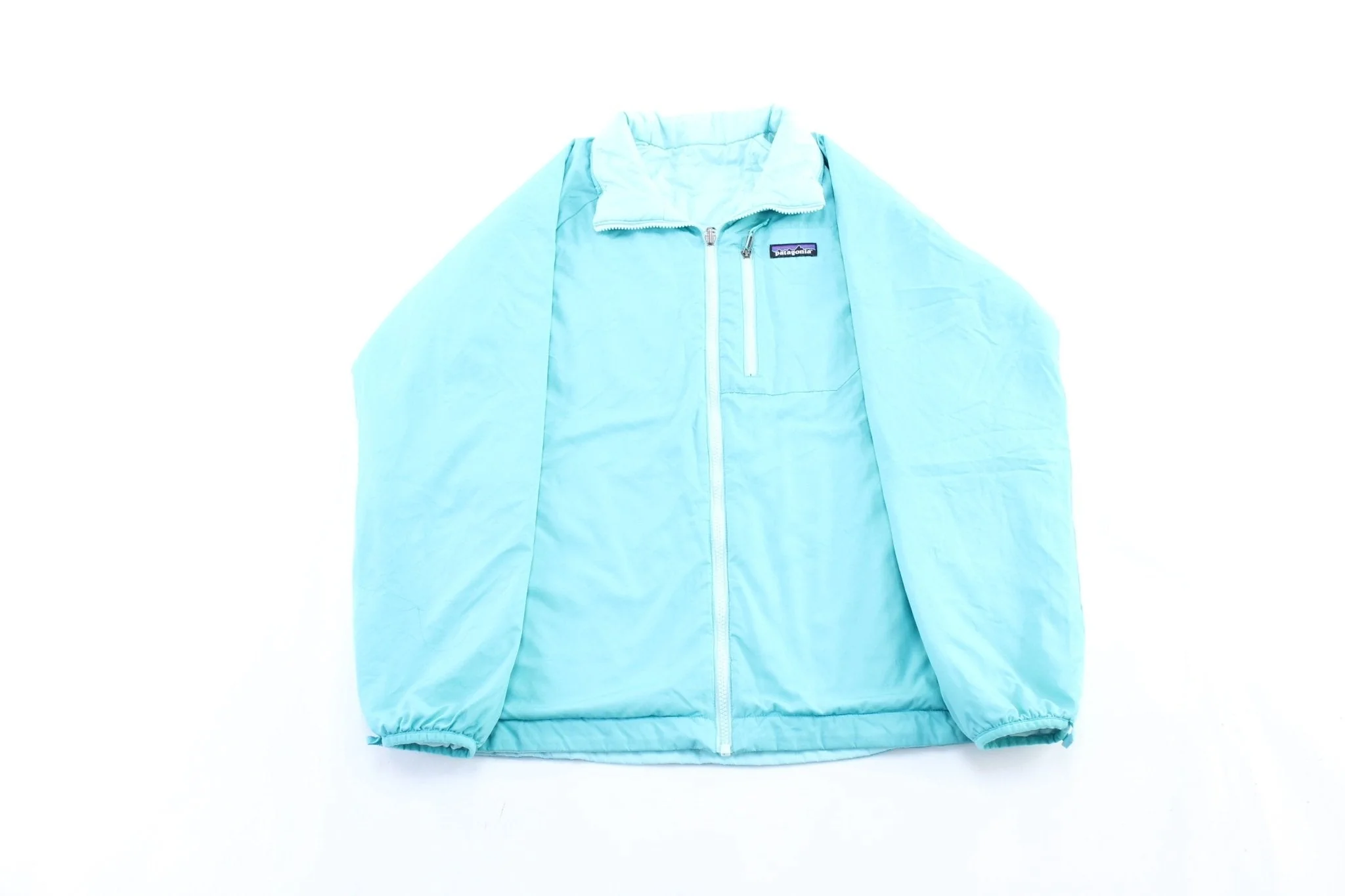 Women's Patagonia Embroidered Logo Blue Reversible Jacket - Image 3