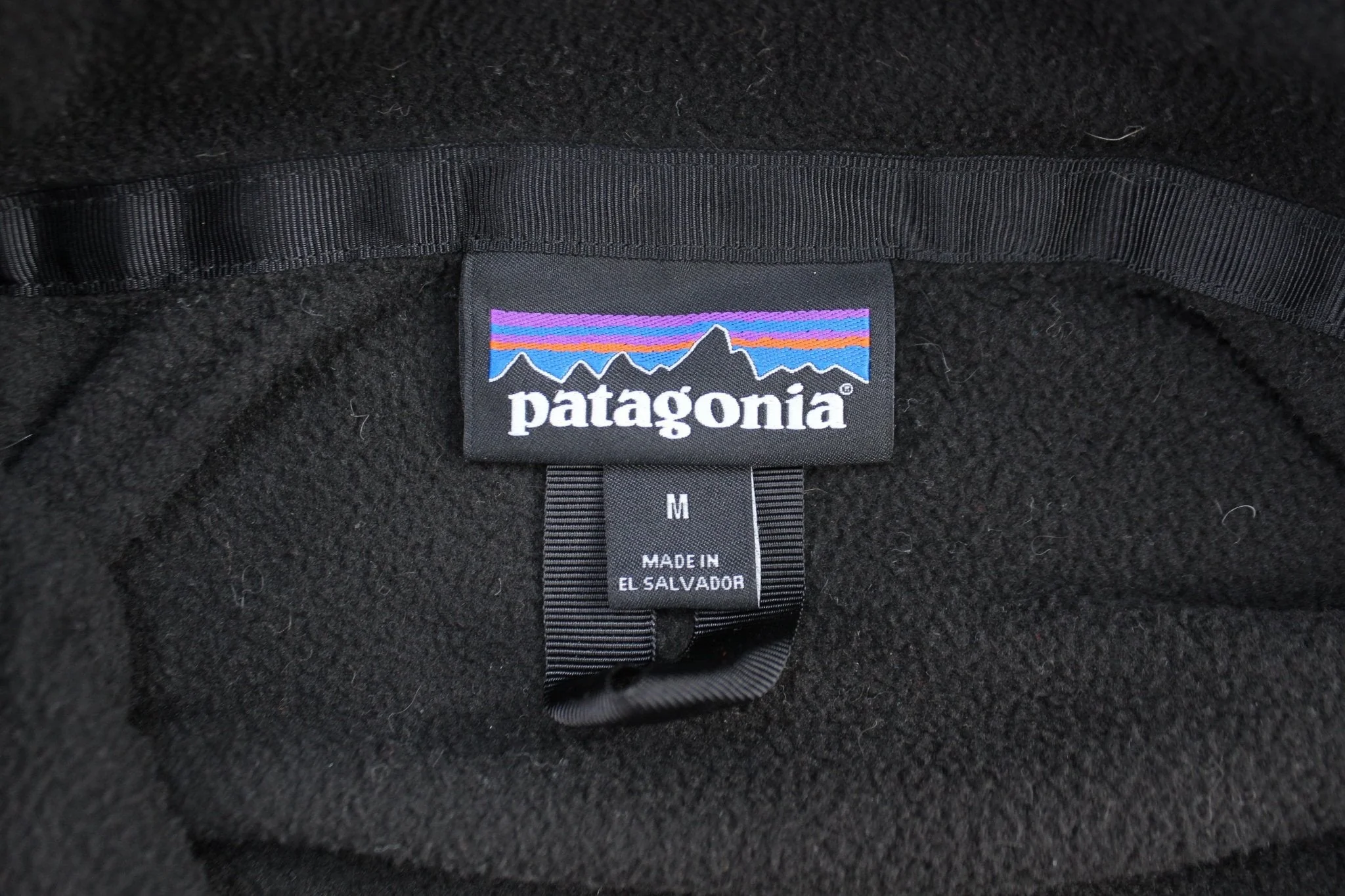 Women's Patagonia Logo Patch Black Fleece Zip Up Jacket - Image 3