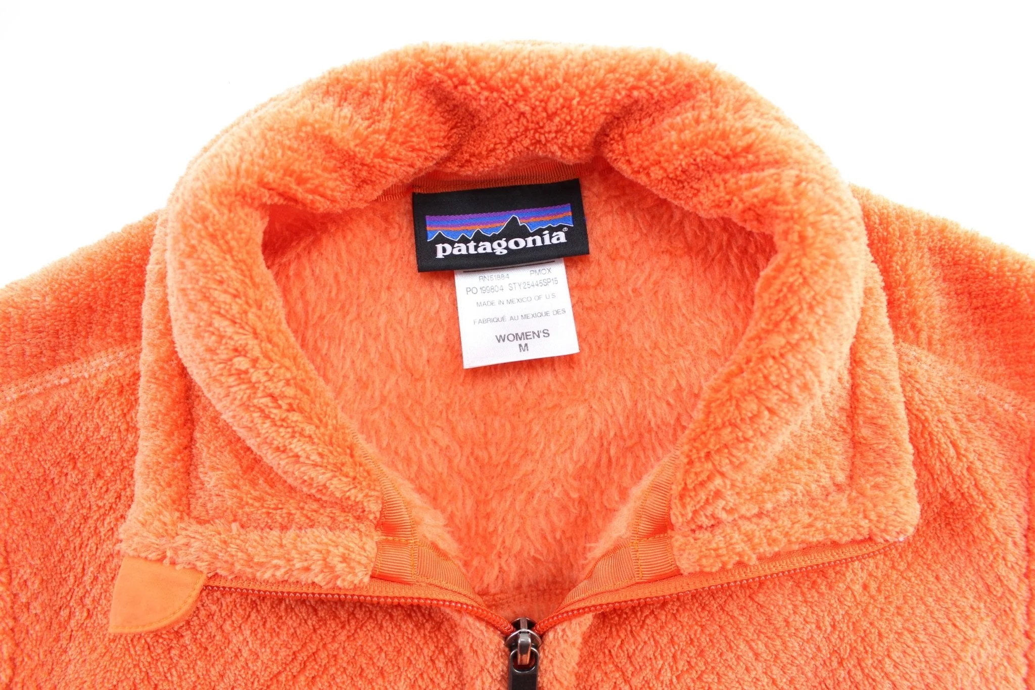 Women's Patagonia Logo Patch Orange Zip Up Vest - Image 3