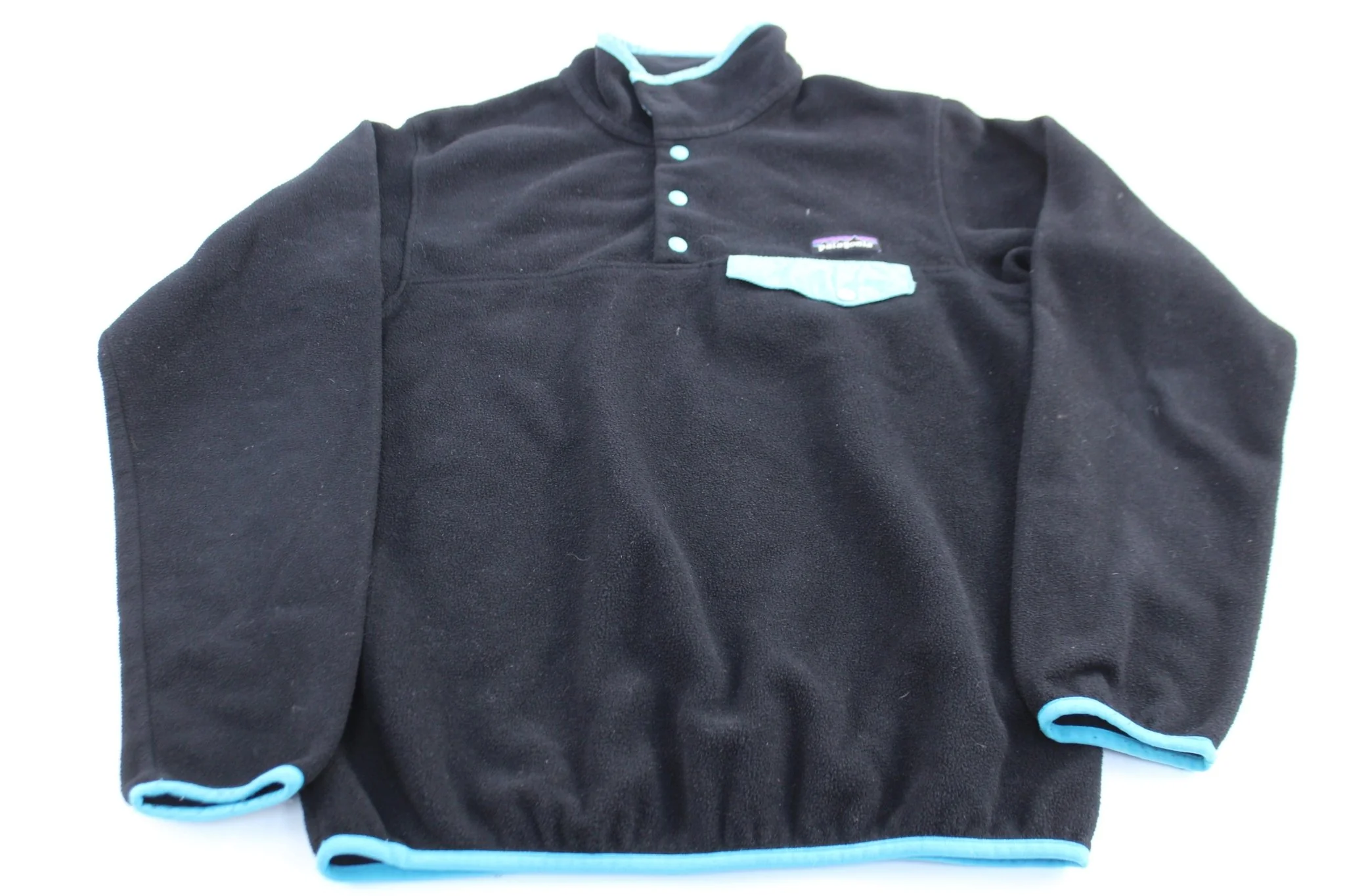 Women's Patagonia Synchilla Blue & Black Snap-T Fleece Pullover