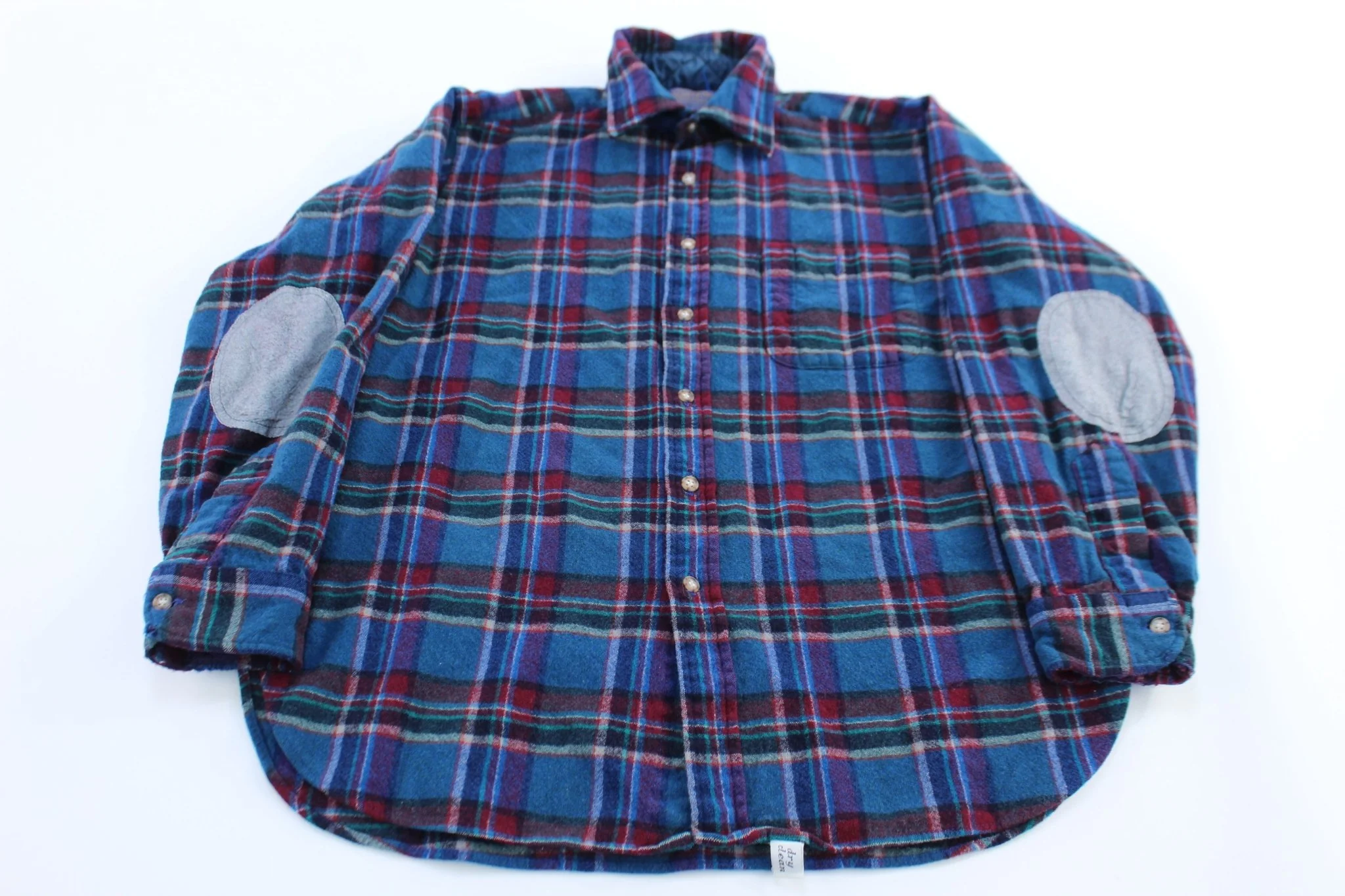 Women's Pendleton Woolen Mills Plaid Elbow Patch LS Button Down