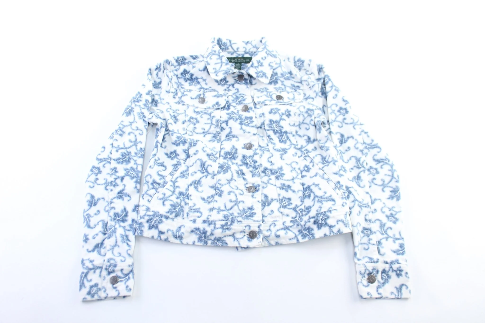 Women's Polo by Ralph Lauren Floral Button Fly Denim Jacket