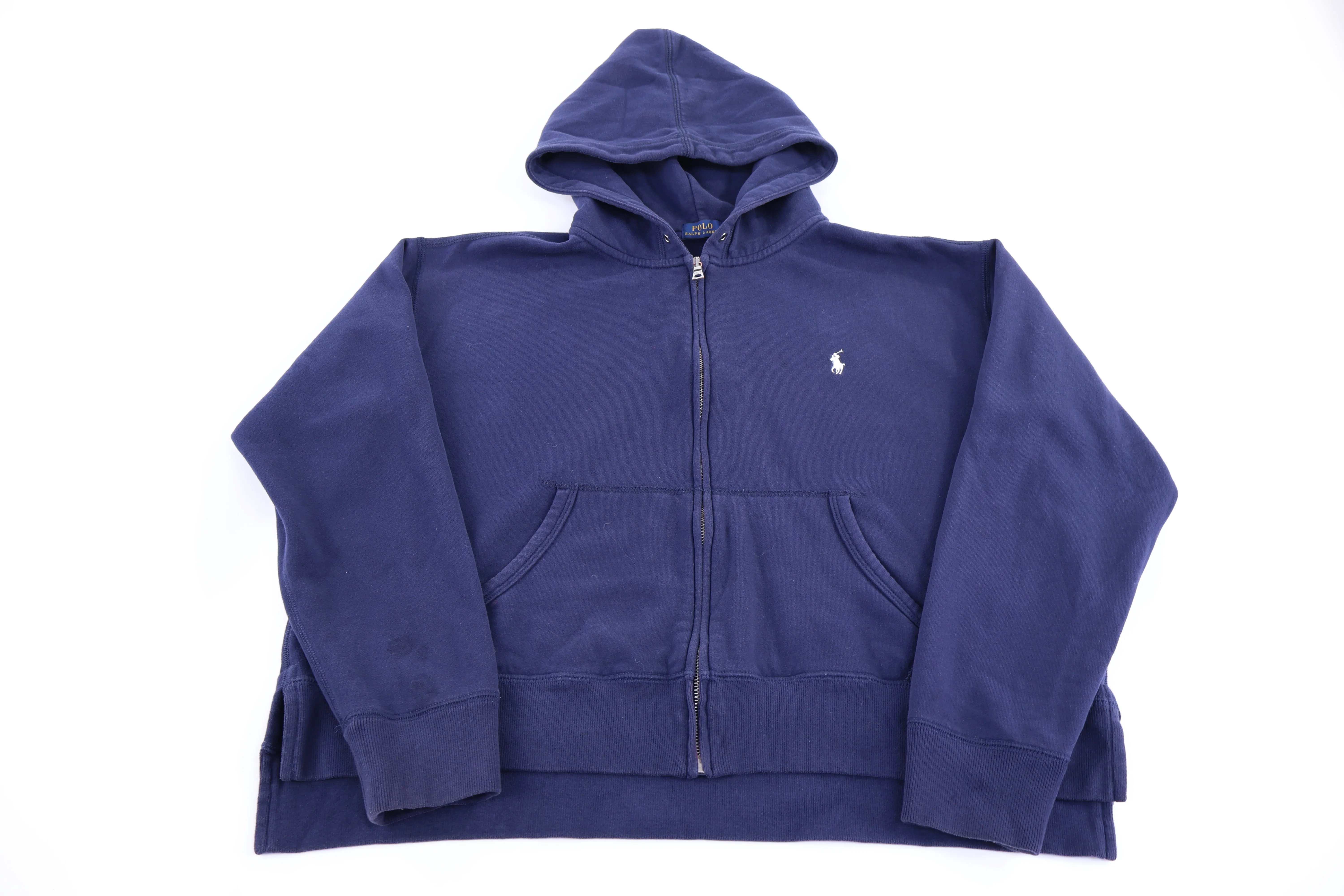 Women's Polo Ralph Lauren Embroidered Logo Blue Full Zip Sweater