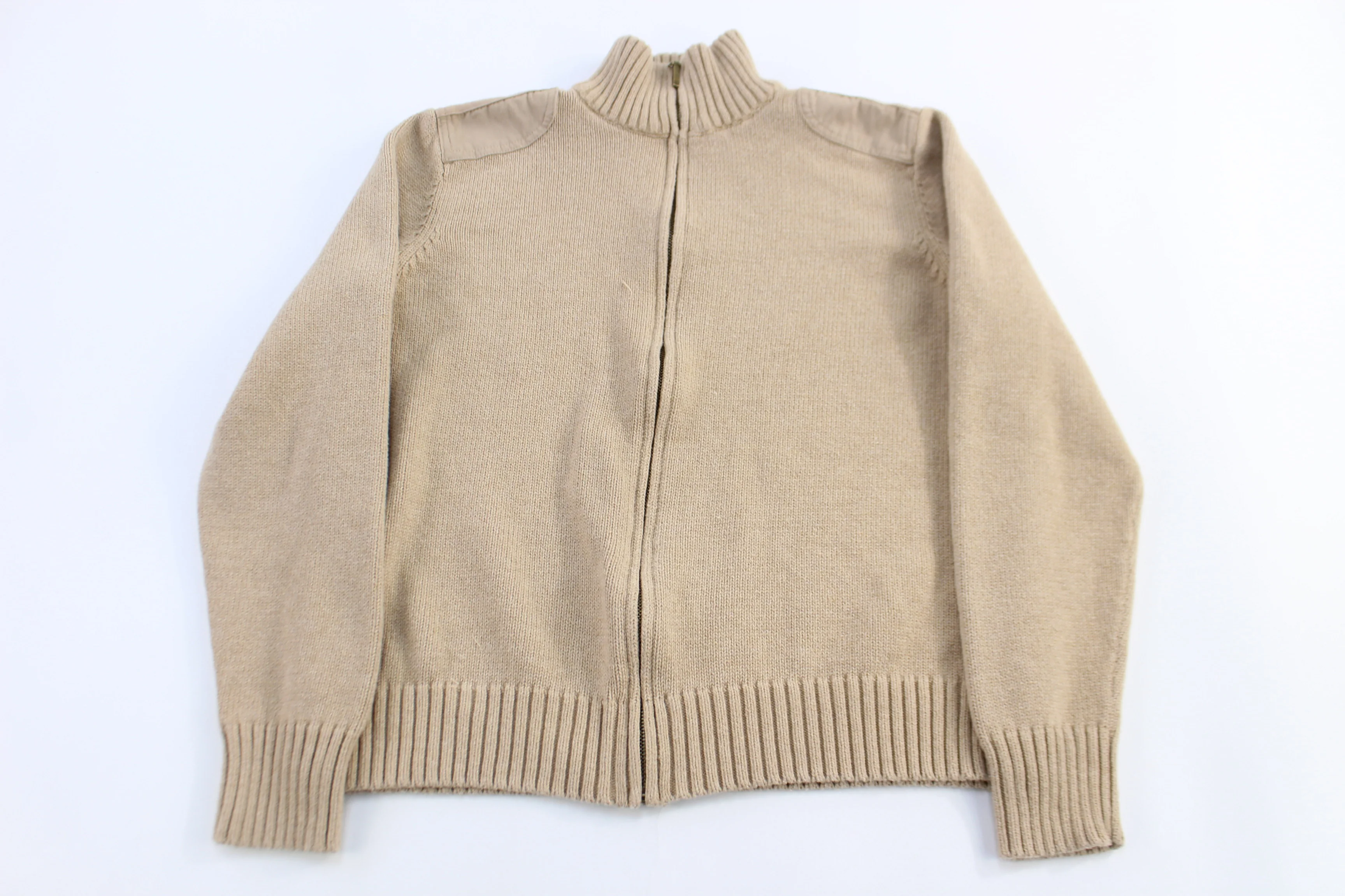 Women's Ralph Lauren Beige Full Zip Sweater