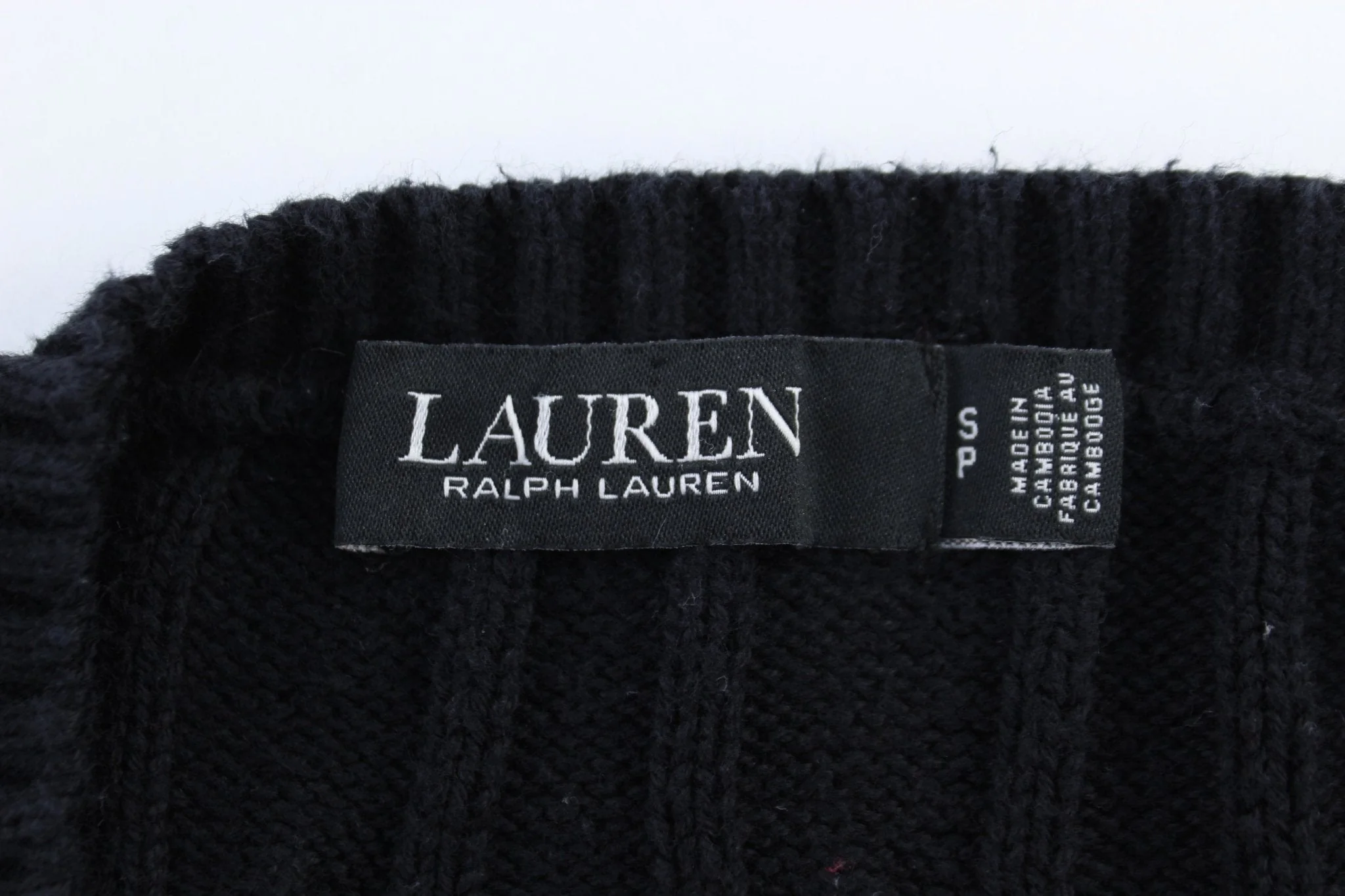 Women's Ralph Lauren Black Cable Knit Sweater - Image 3