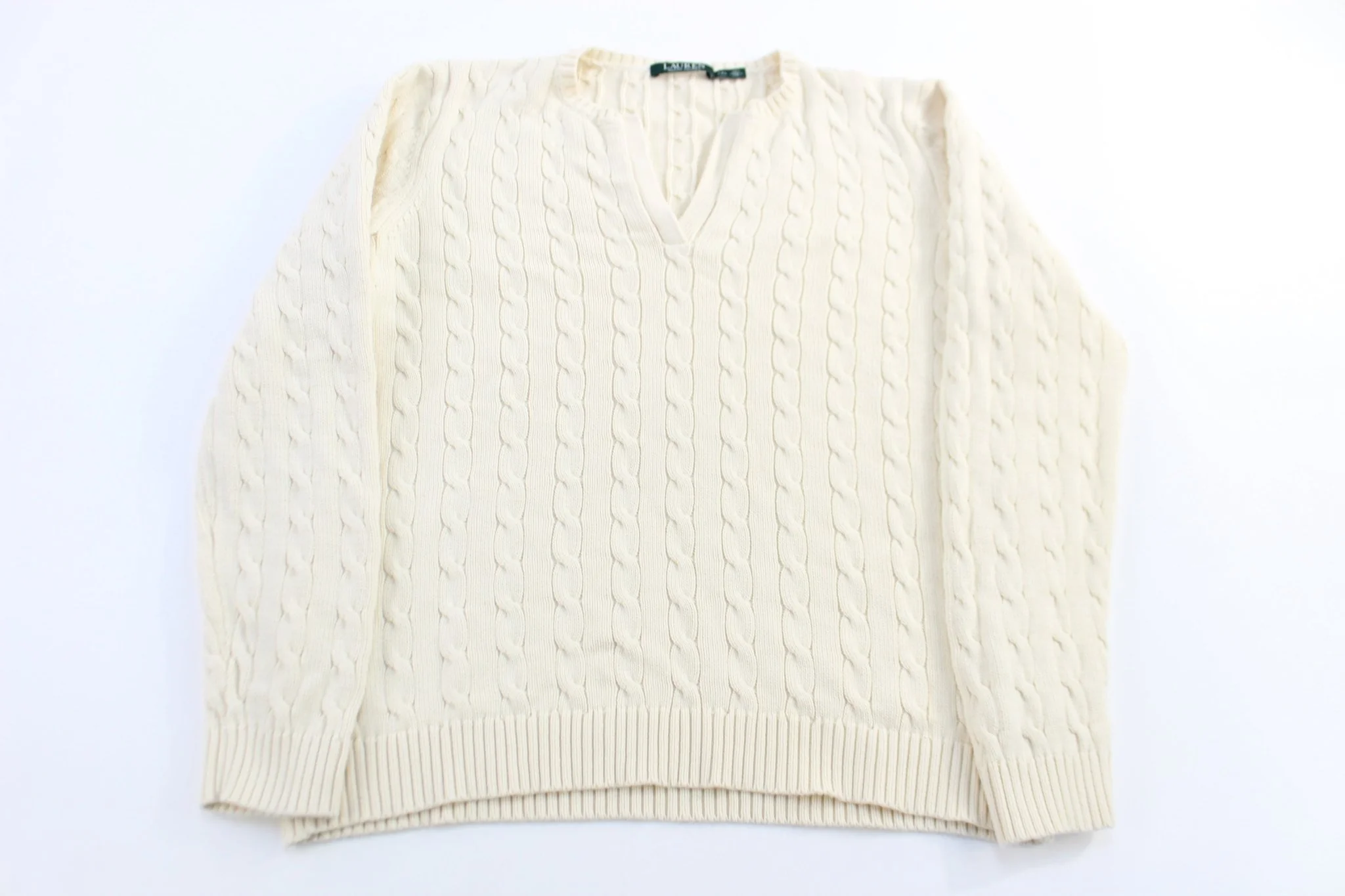 Women's Ralph Lauren Cream Cable Knit Sweater