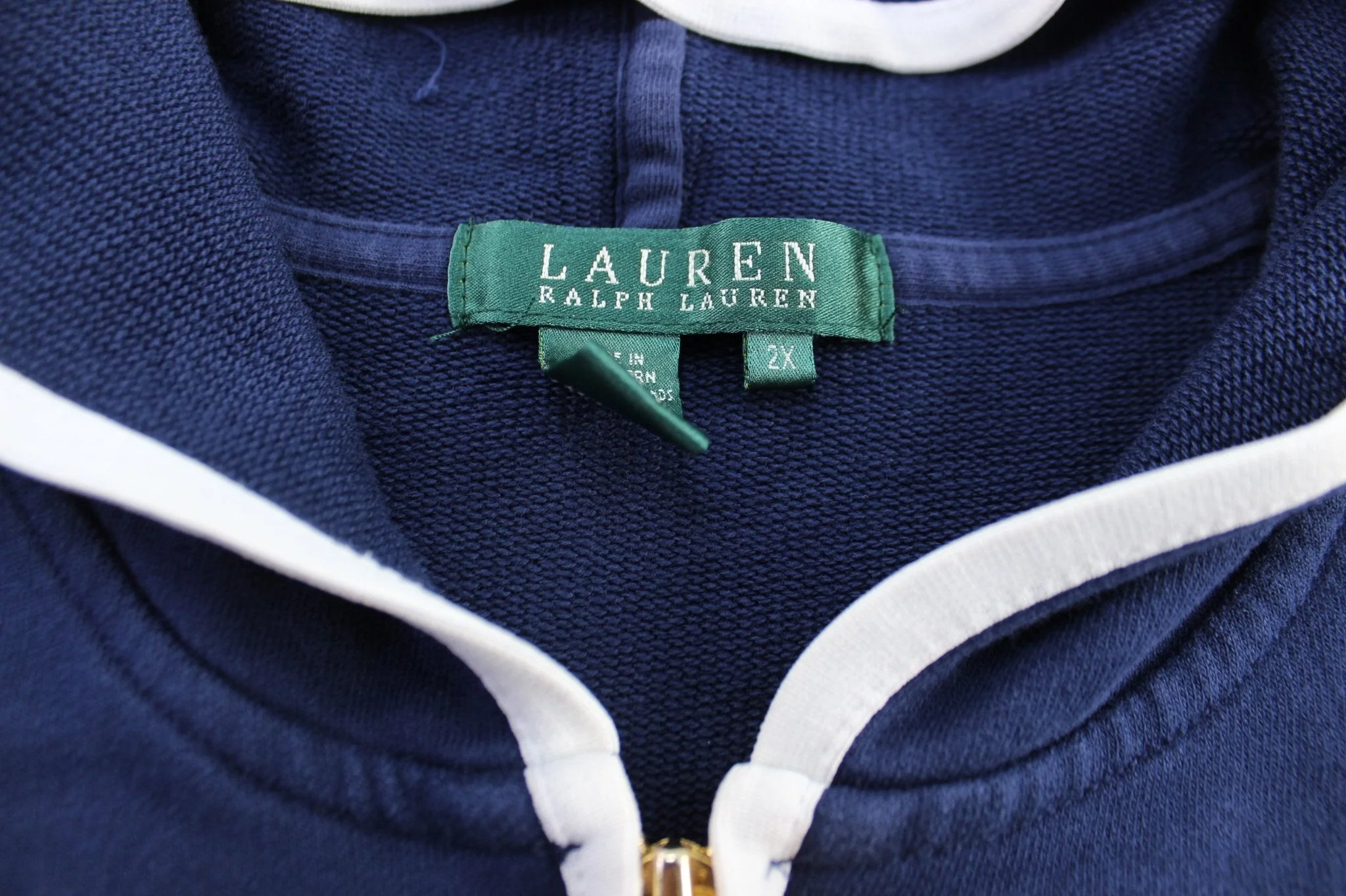 Women's Ralph Lauren Embroidered Blue Zip Up Hoodie - Image 3