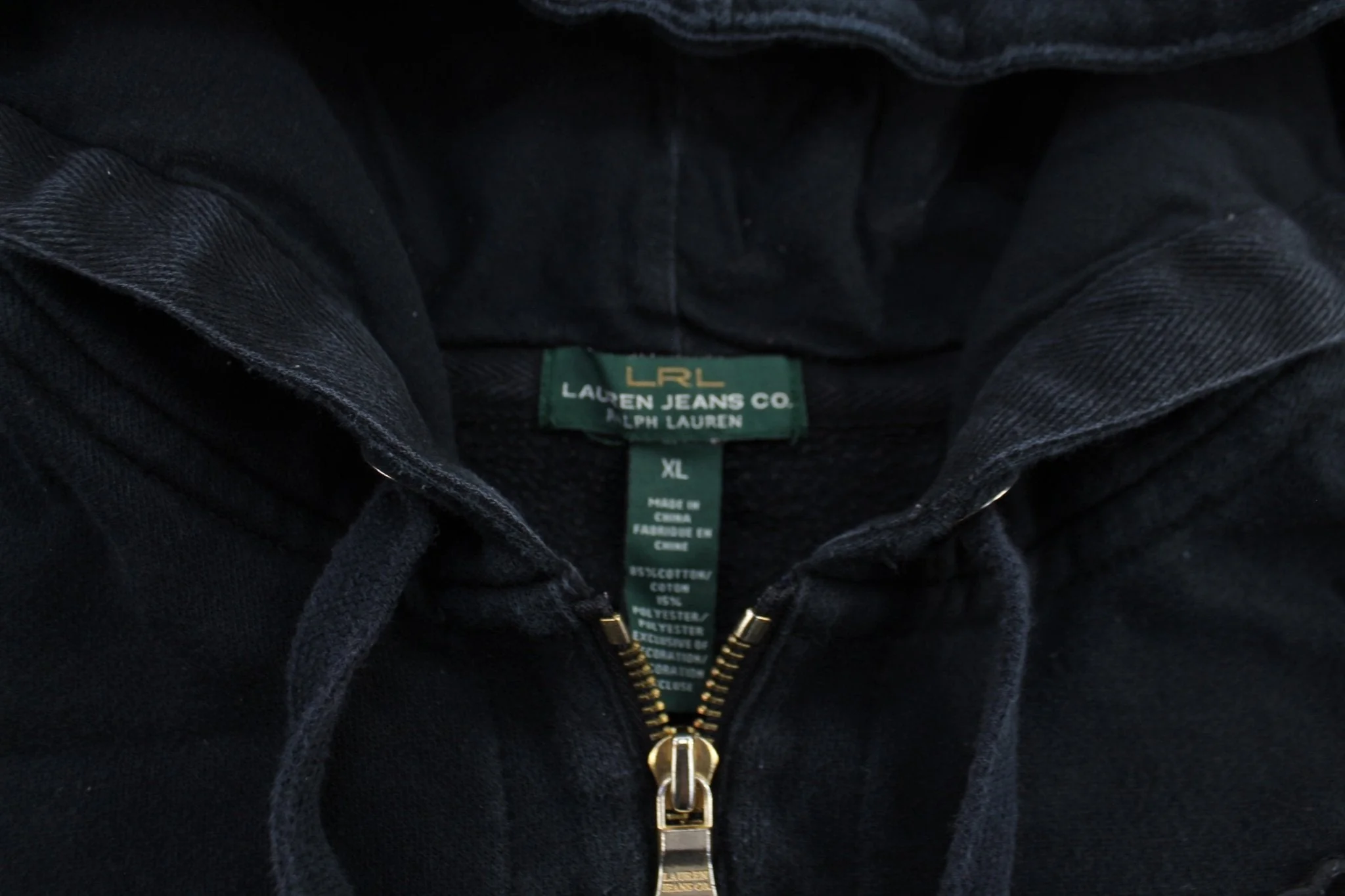 Women's Ralph Lauren Embroidered Logo Black Zip Up Hoodie - Image 3