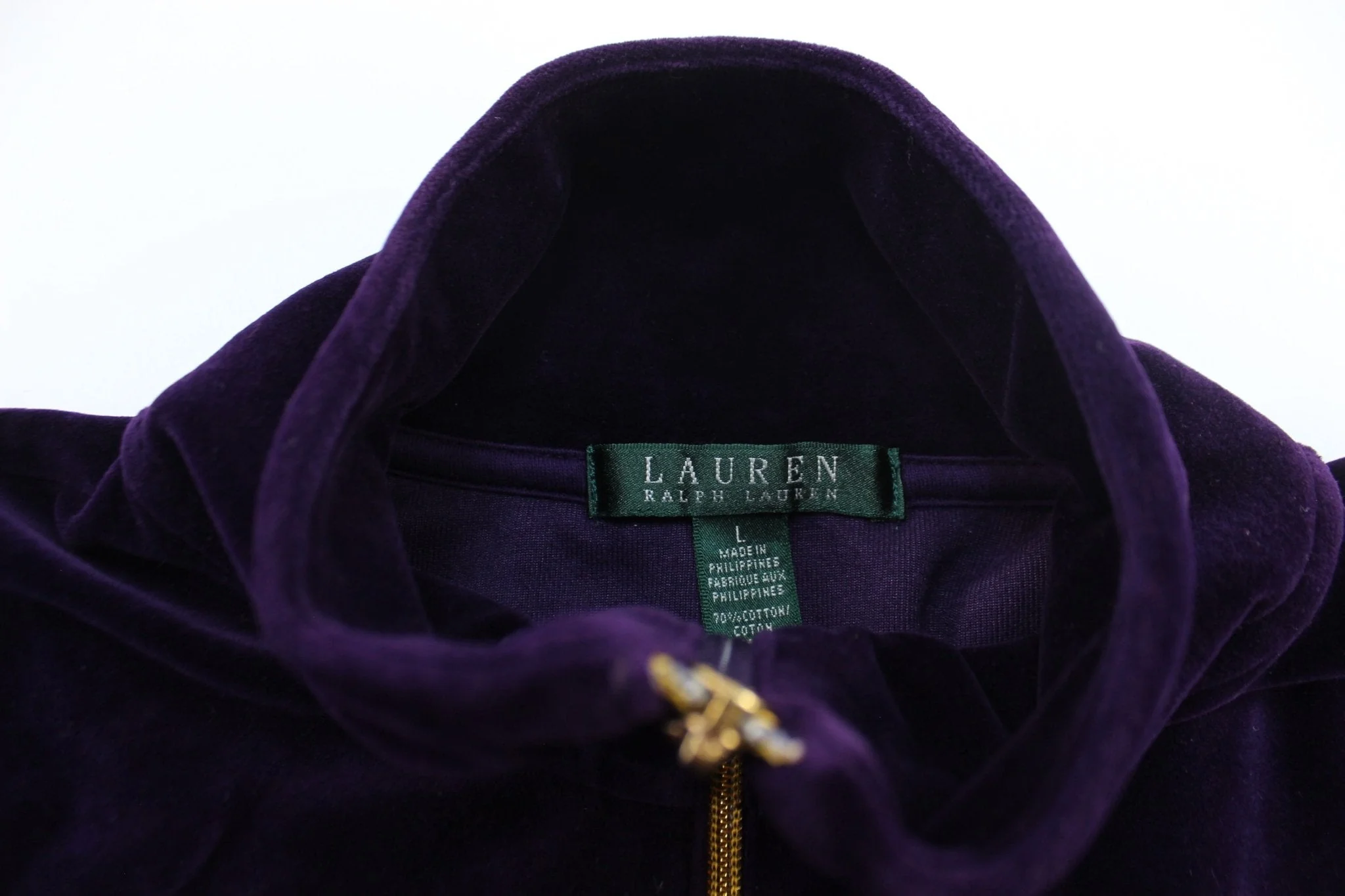 Women's Ralph Lauren Embroidered Logo Purple Zip Jacket - Image 3