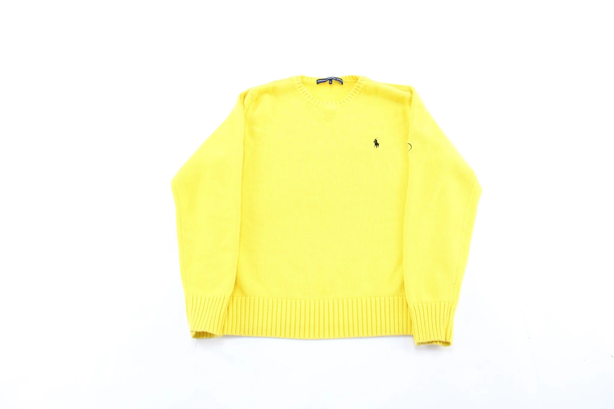 Women's Ralph Lauren Embroidered Logo Yellow Sweater