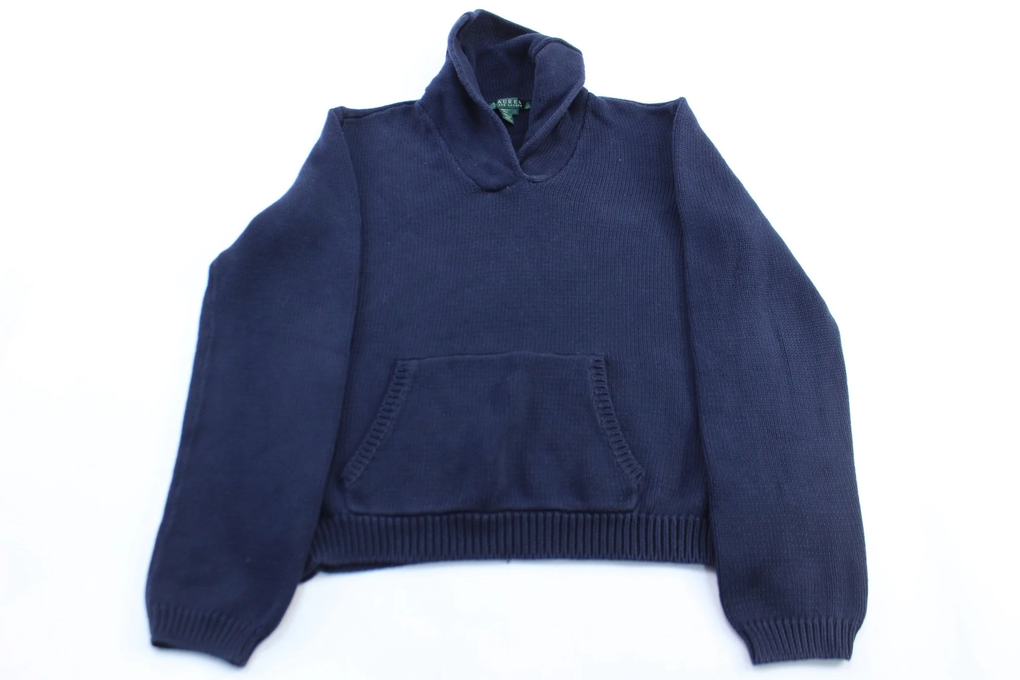 Women's Ralph Lauren Navy Blue Shawl Pullover Sweater