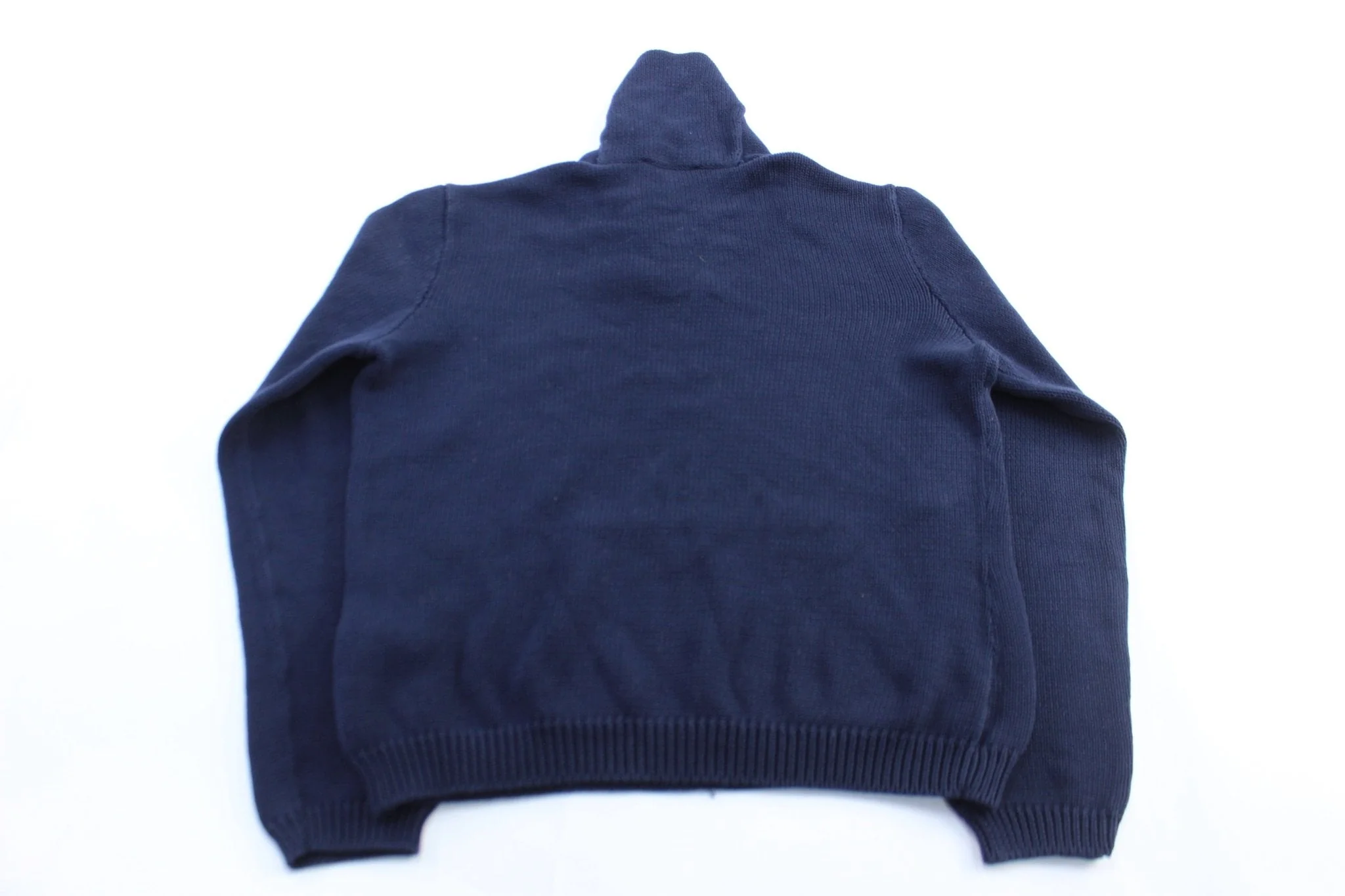 Women's Ralph Lauren Navy Blue Shawl Pullover Sweater - Image 2