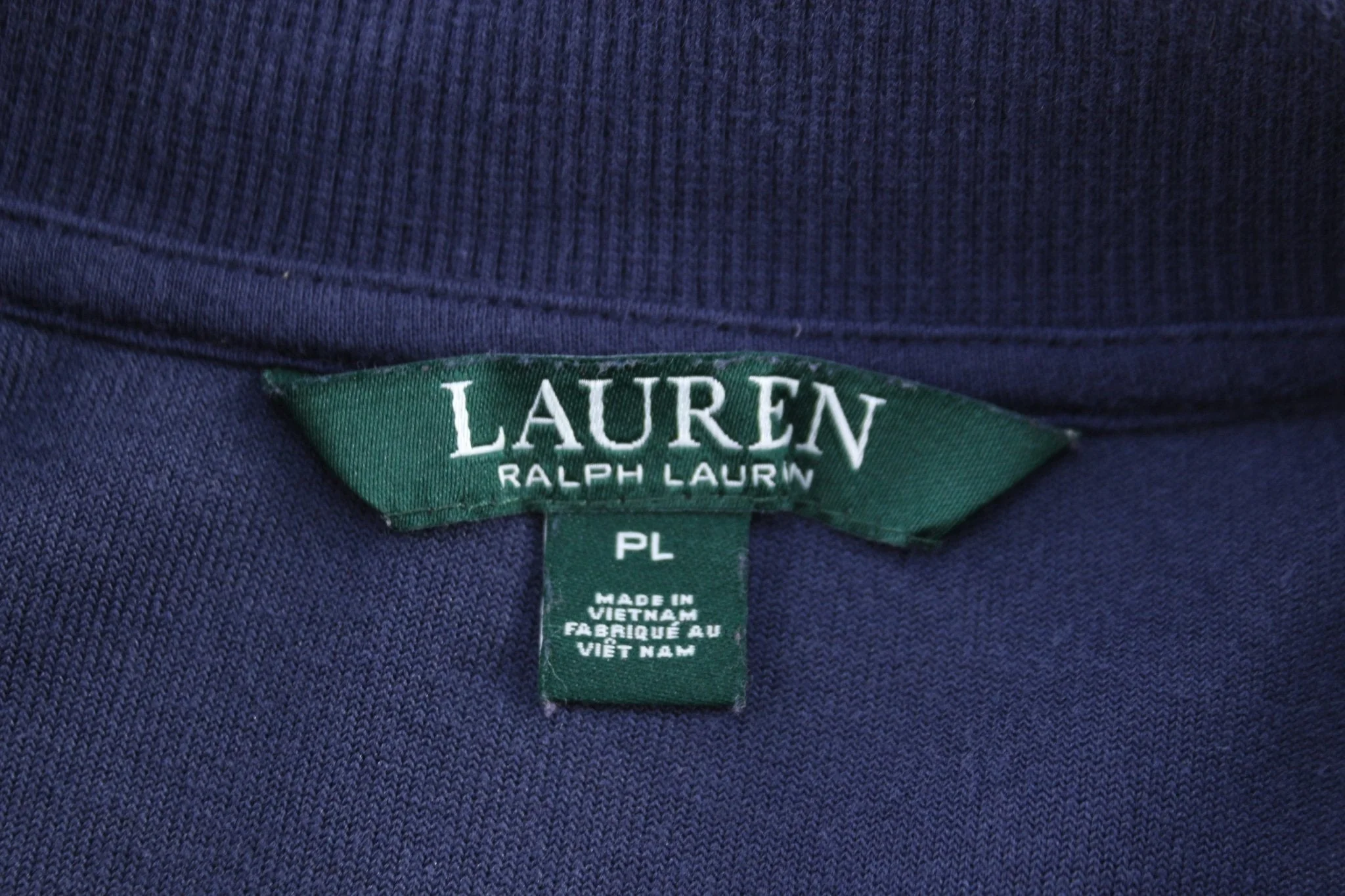 Women's Ralph Lauren Navy Blue Velour Track Jacket - Image 3