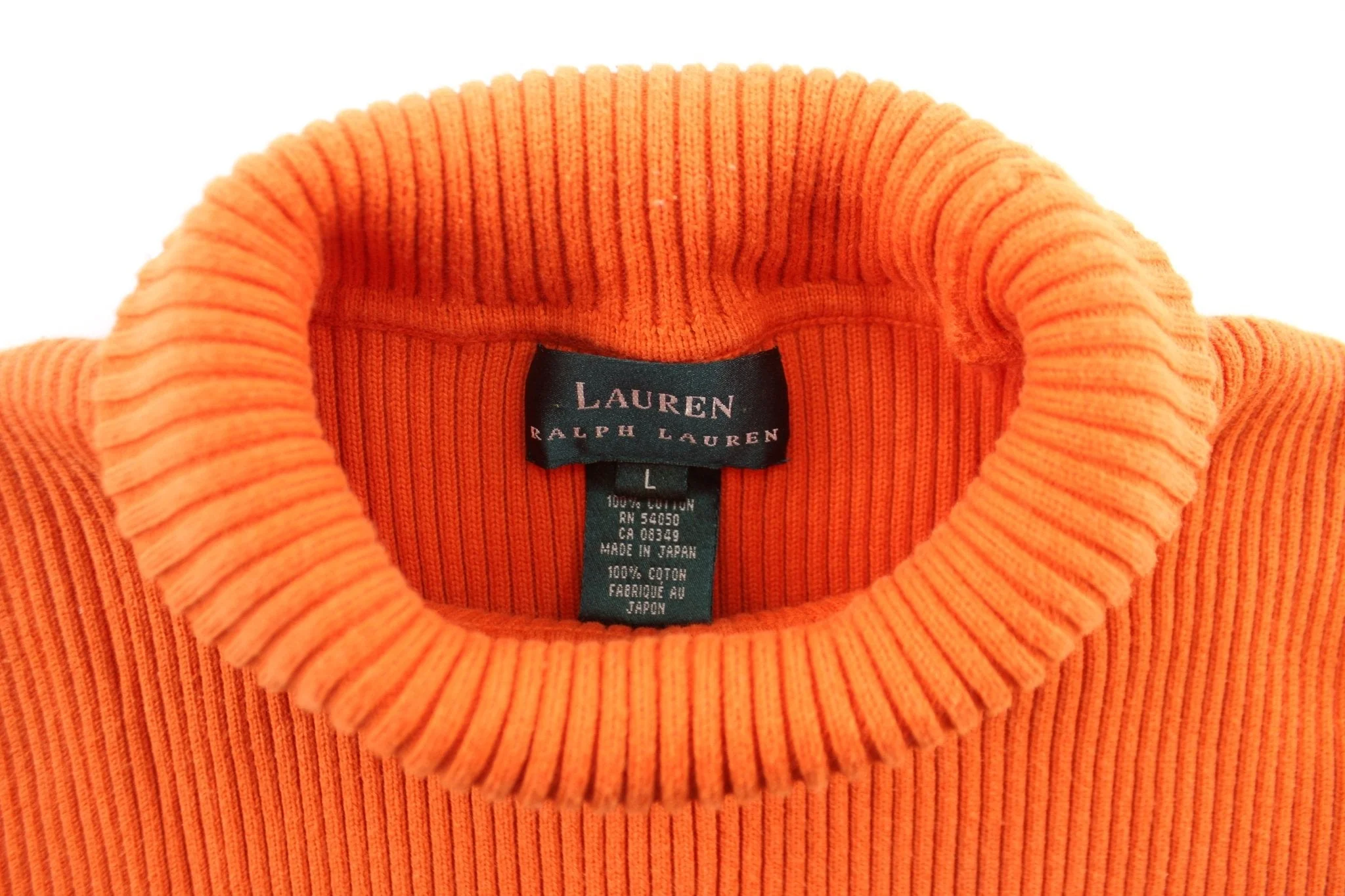 Women's Ralph Lauren Orange Turtleneck Sweater - Image 3