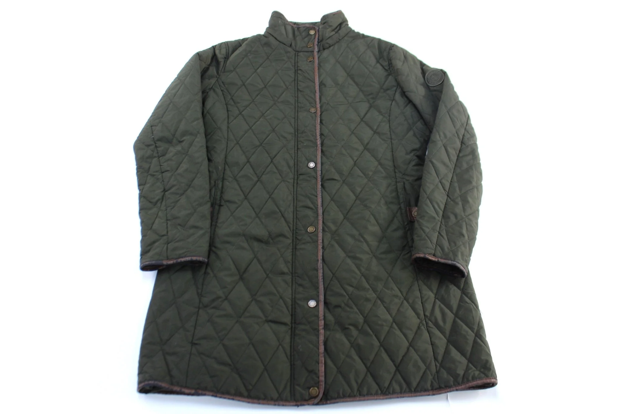 Women's Ralph Lauren Quilted Faux Suede Green Coat