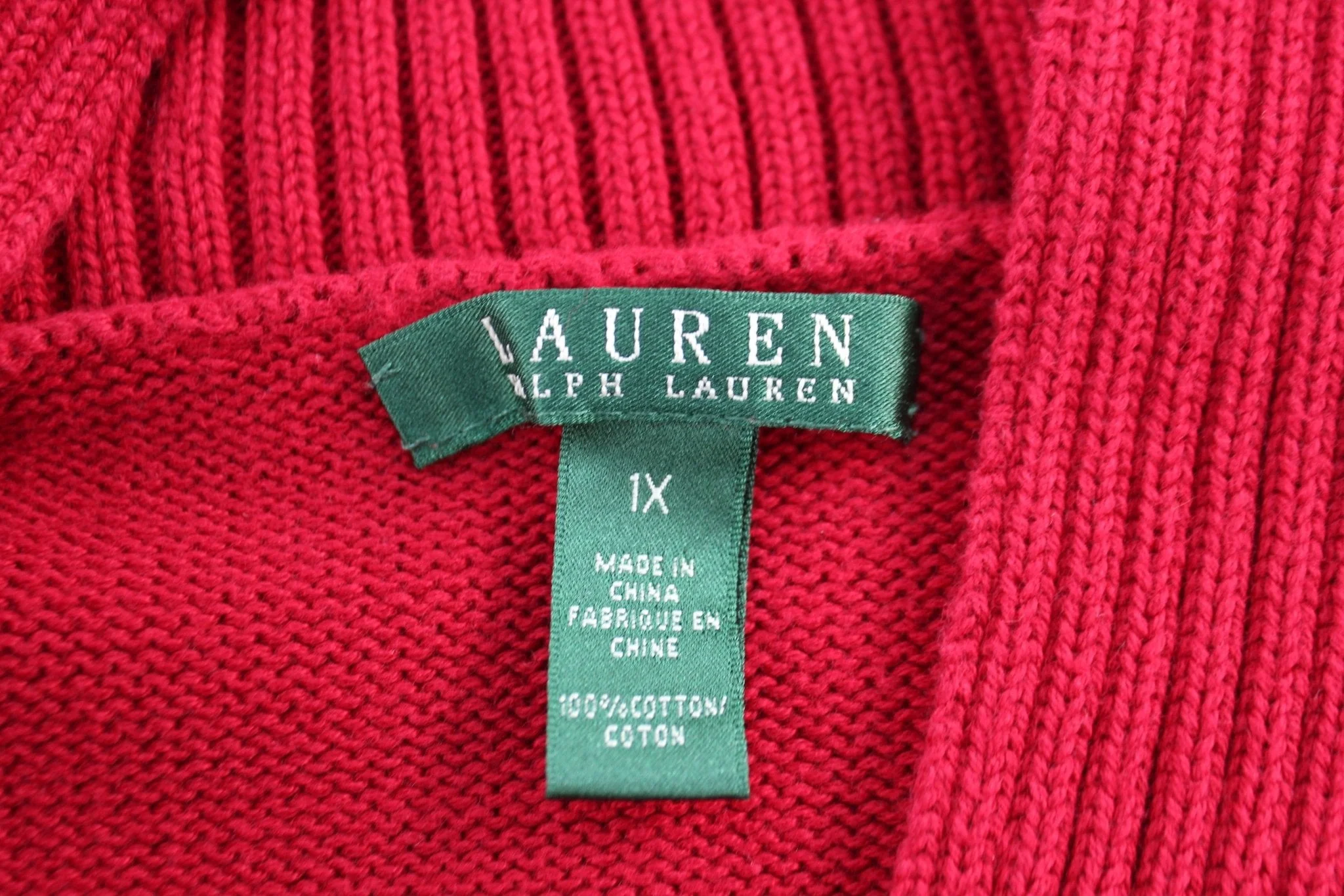 Women's Ralph Lauren Red Knit Sweater - Image 4