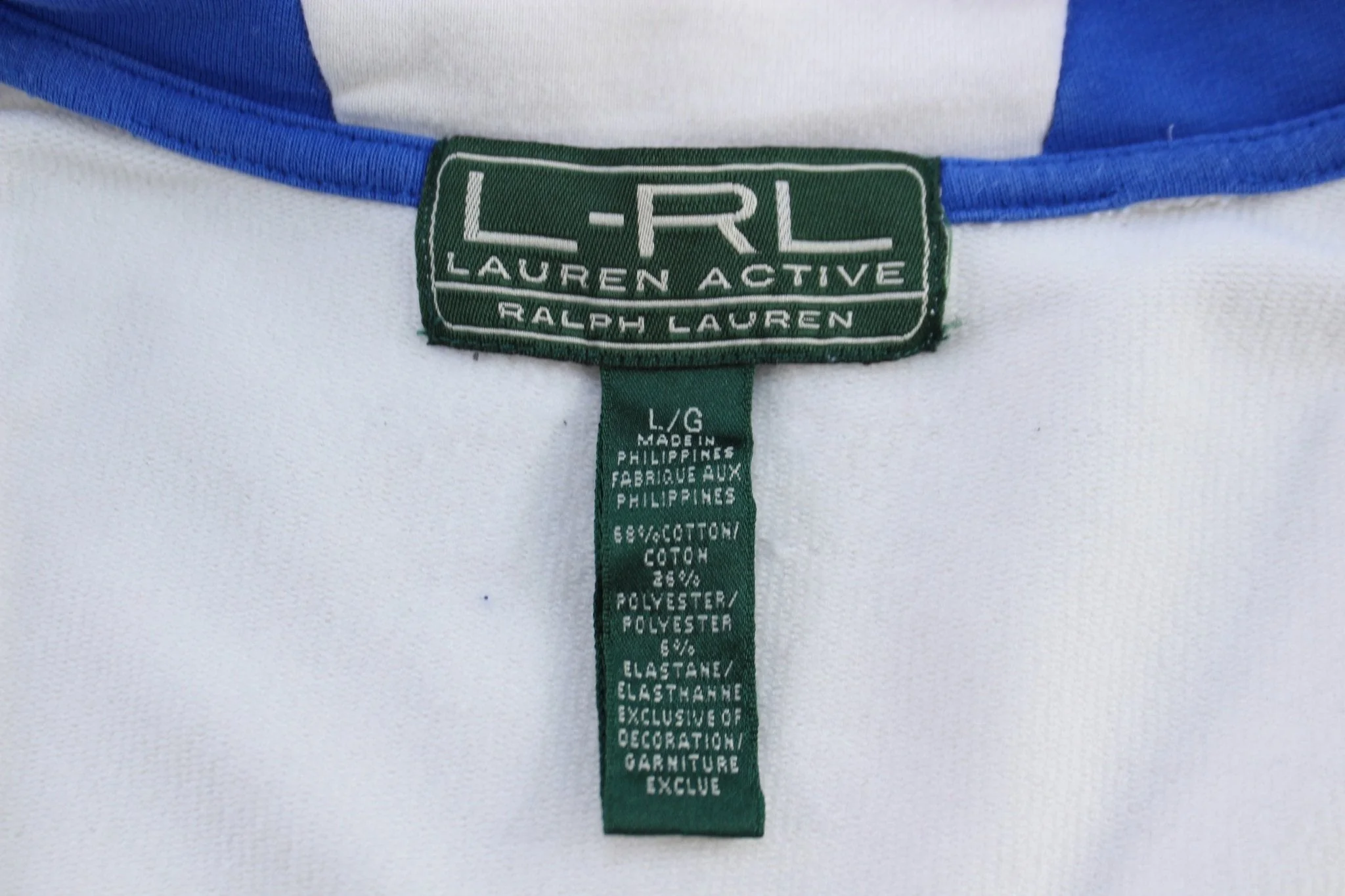 Women's Ralph Lauren White, Black & Blue Active Track Jacket - Image 4