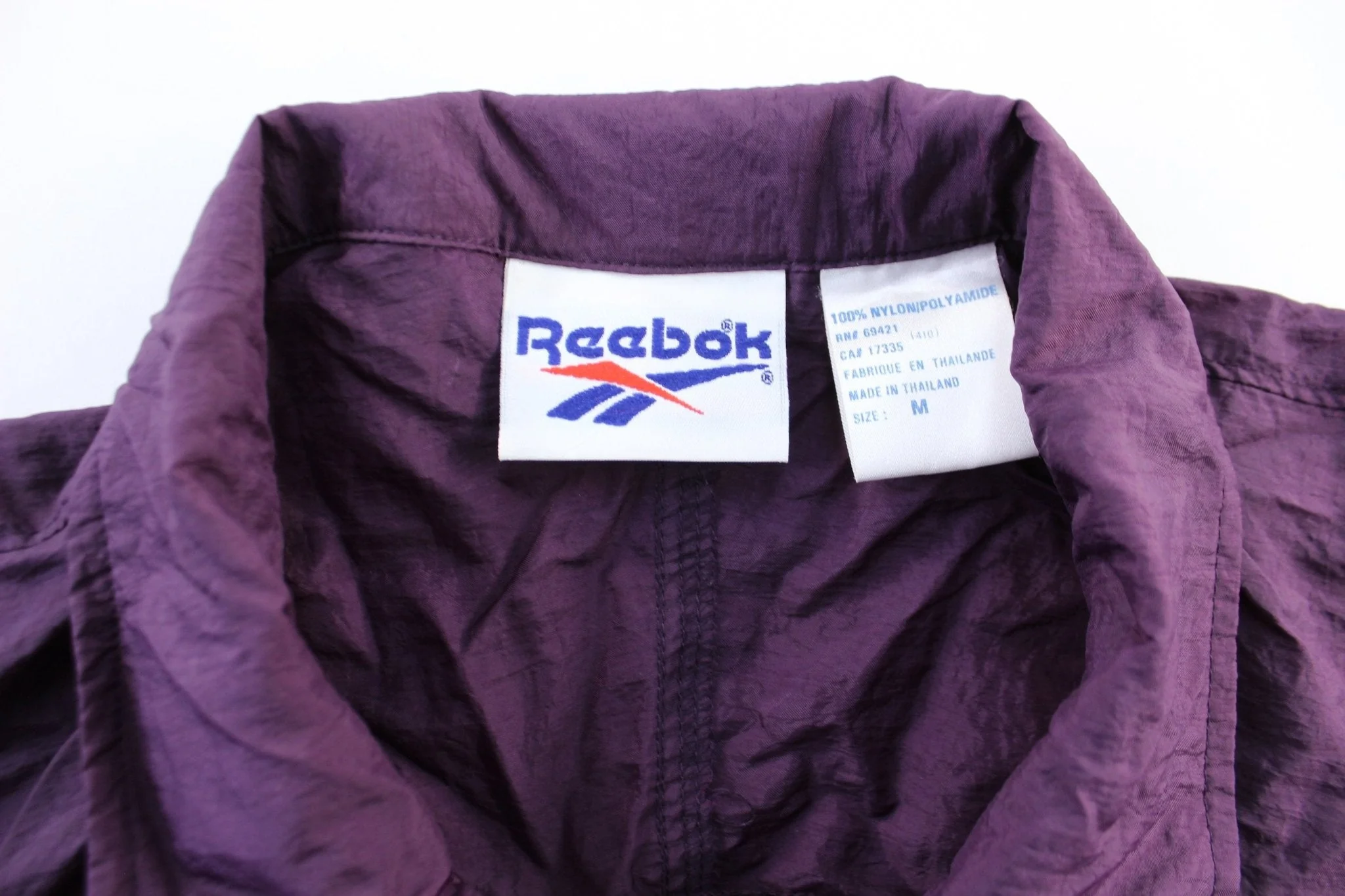 Women's Reebok Embroidered Logo Purple Zip Up Jacket - Image 3