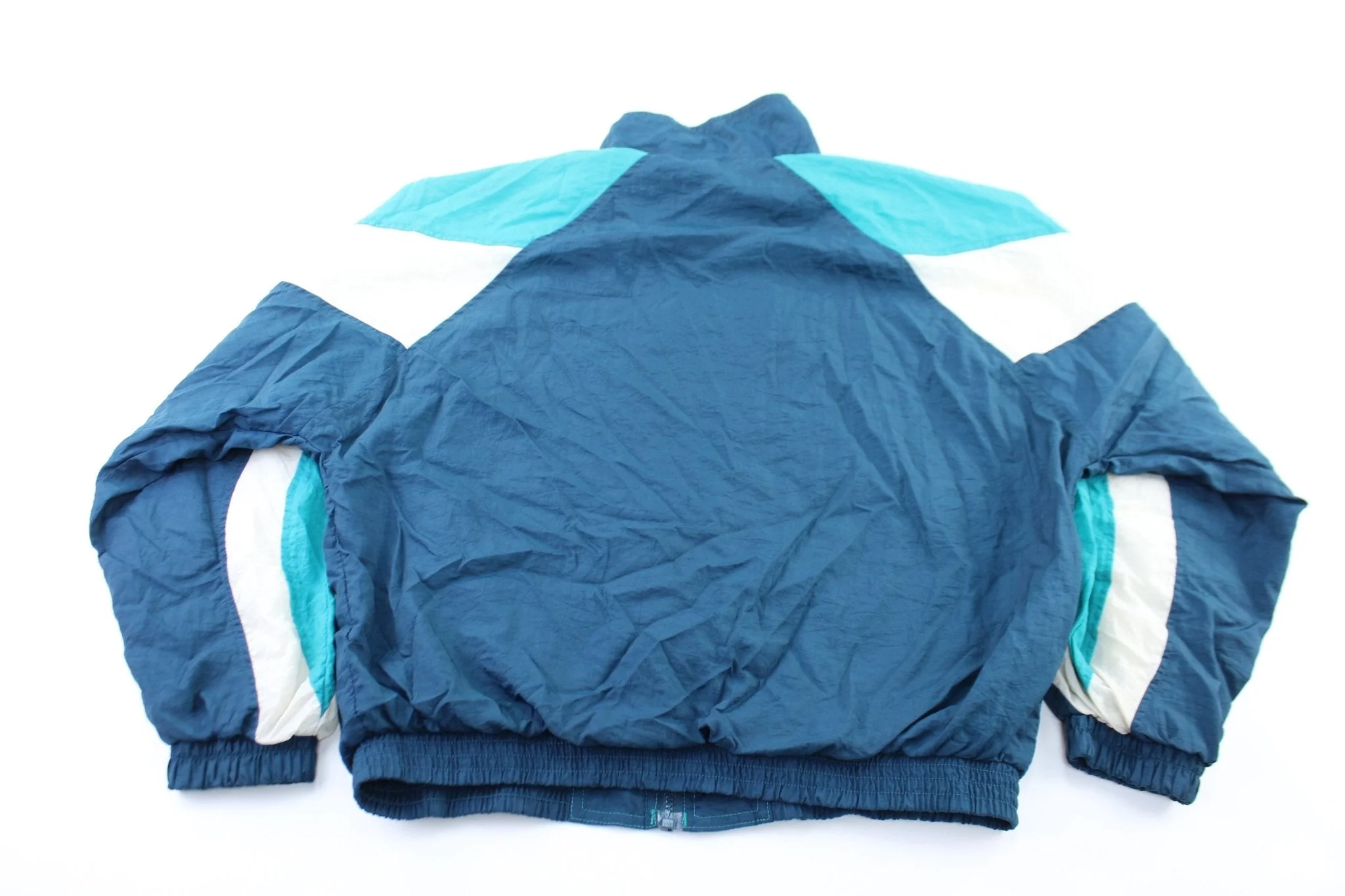Women's Reebok Embroidered Logo White, Blue, & Aqua Zip Up Jacket - Image 2