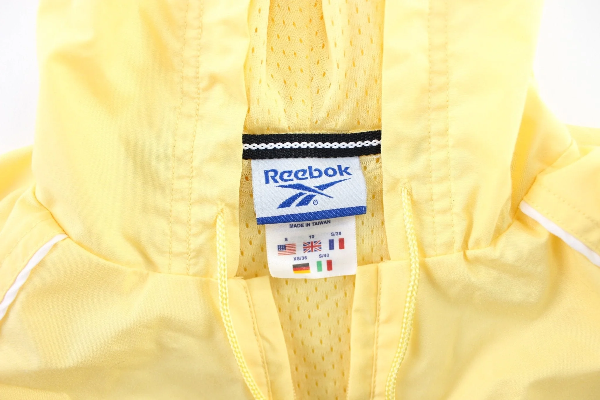 Women's Reebok Embroidered Logo Yellow Windbreaker Pullover - Image 3