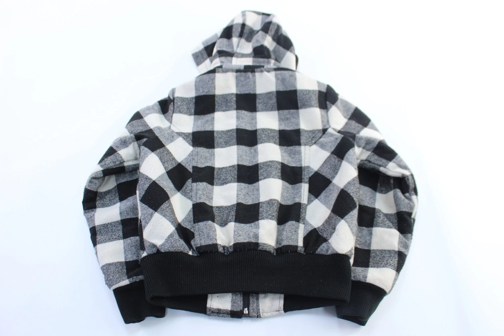 Women's SouthPole Black & White Plaid Hooded Jacket - Image 2