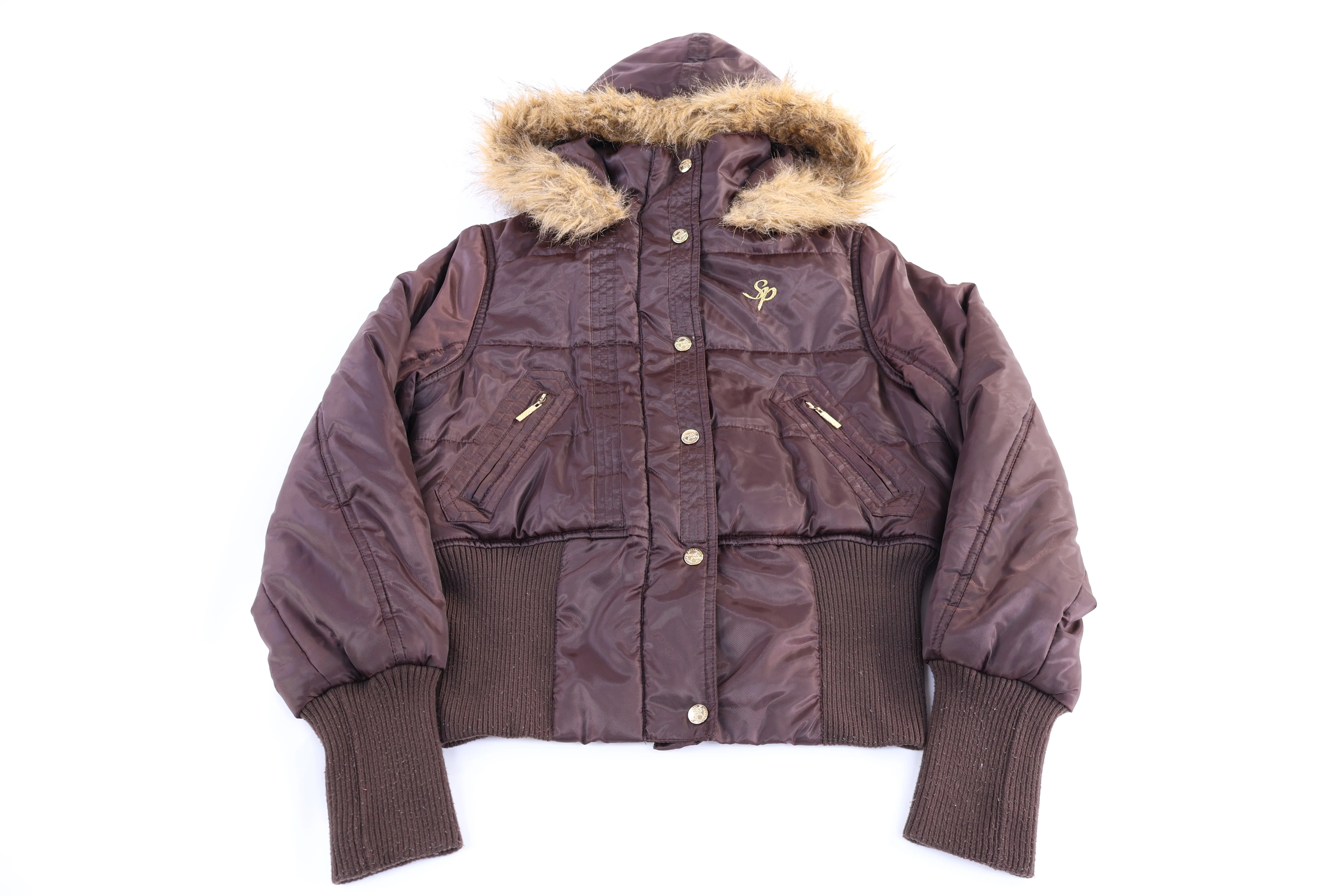 Women's Southpole Brown Puffer Jacket