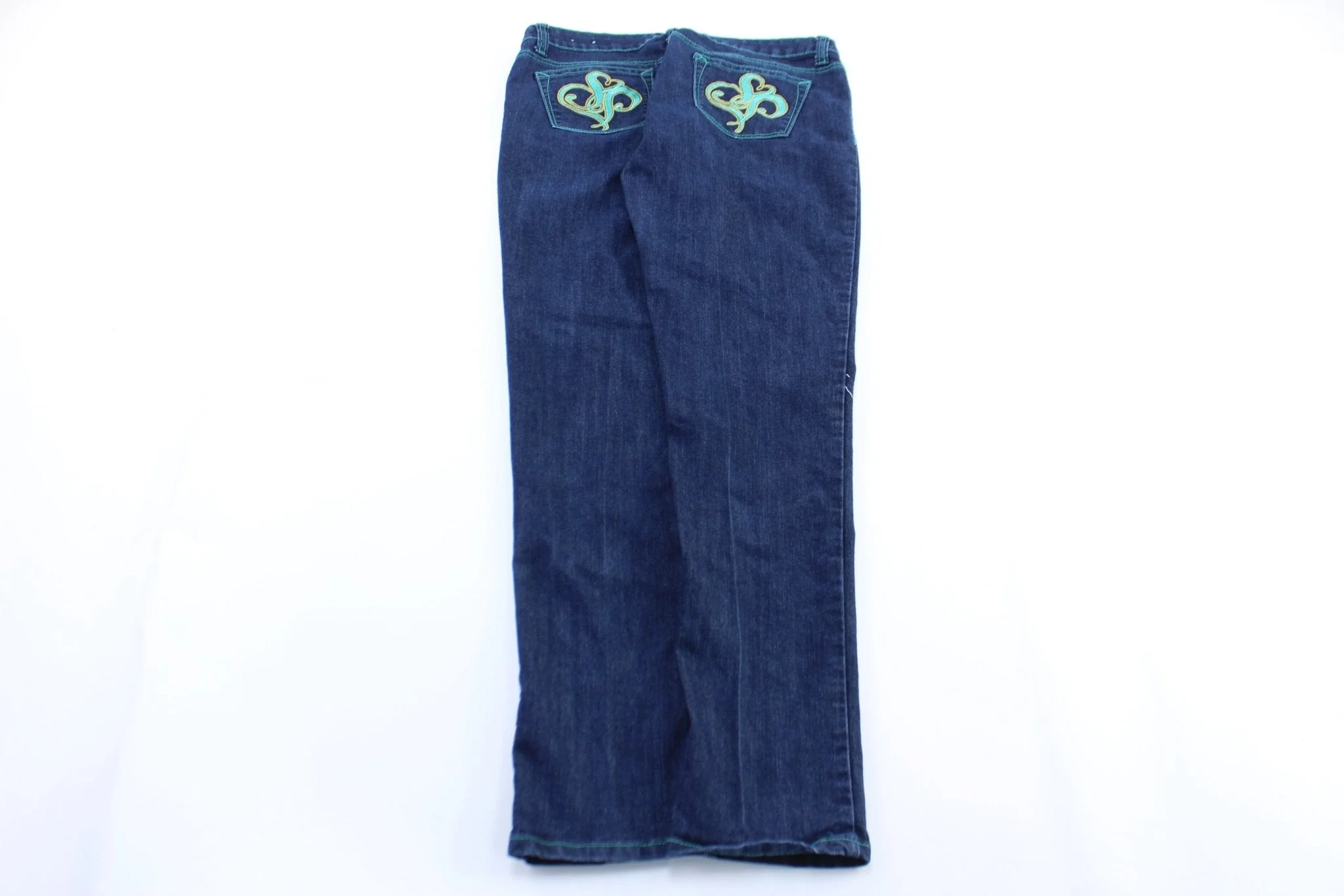 Women's SouthPole Embroidered Dark Wash Denim Jeans - Image 2