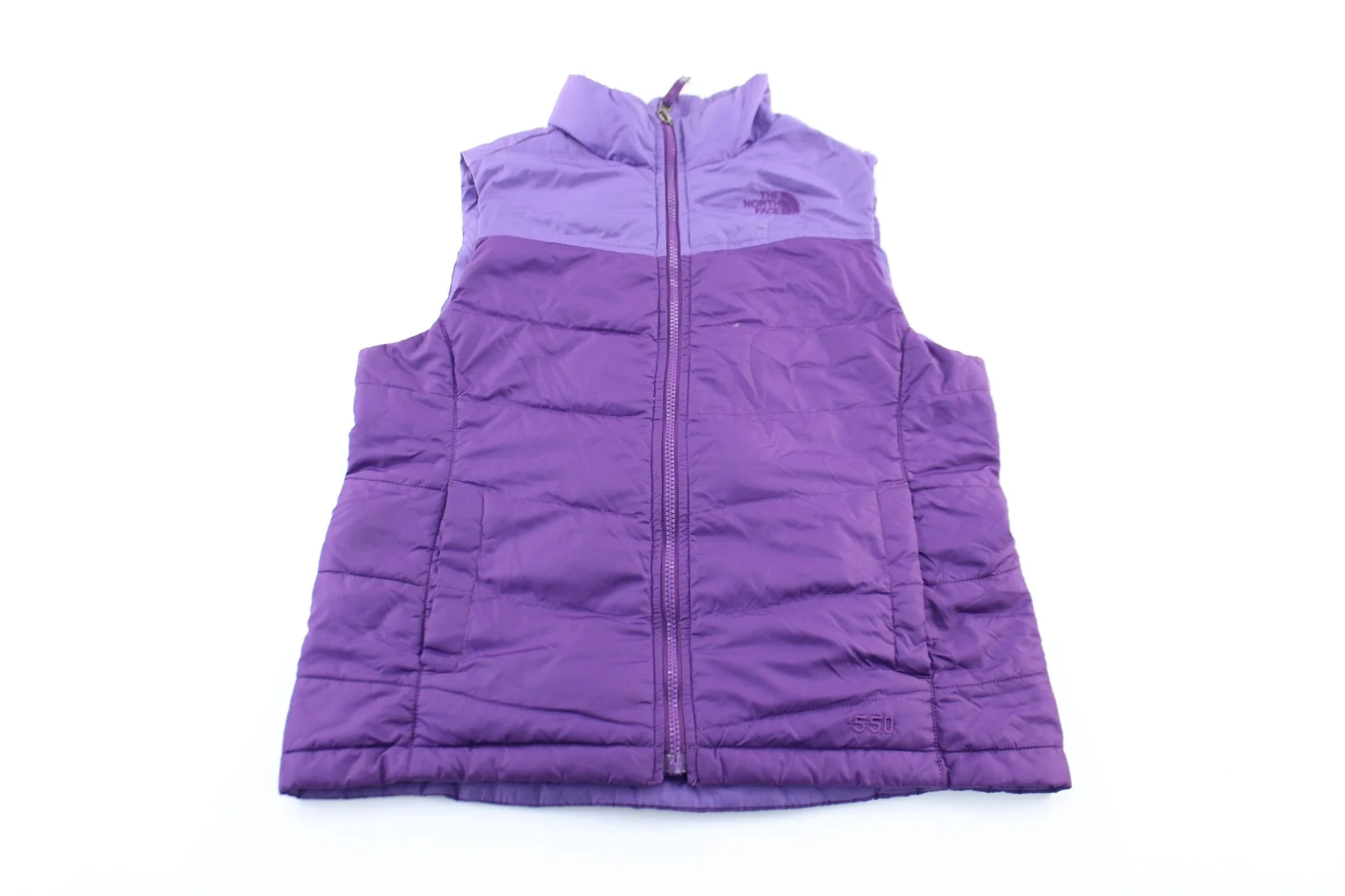 Girl's The North Face 550 Embroidered Purple Zip Up Vest