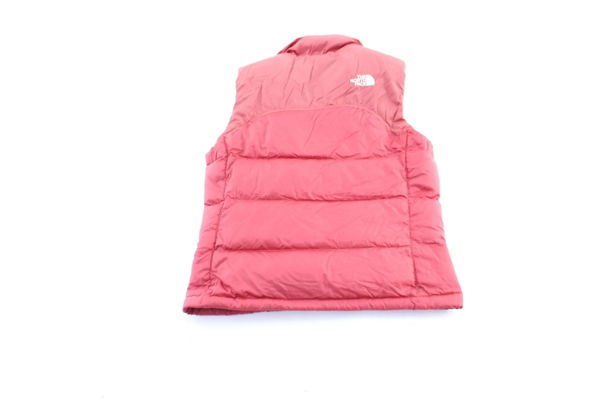 Women's The North Face 700 Embroidered Logo Red/Pink Puffer Vest - Image 2