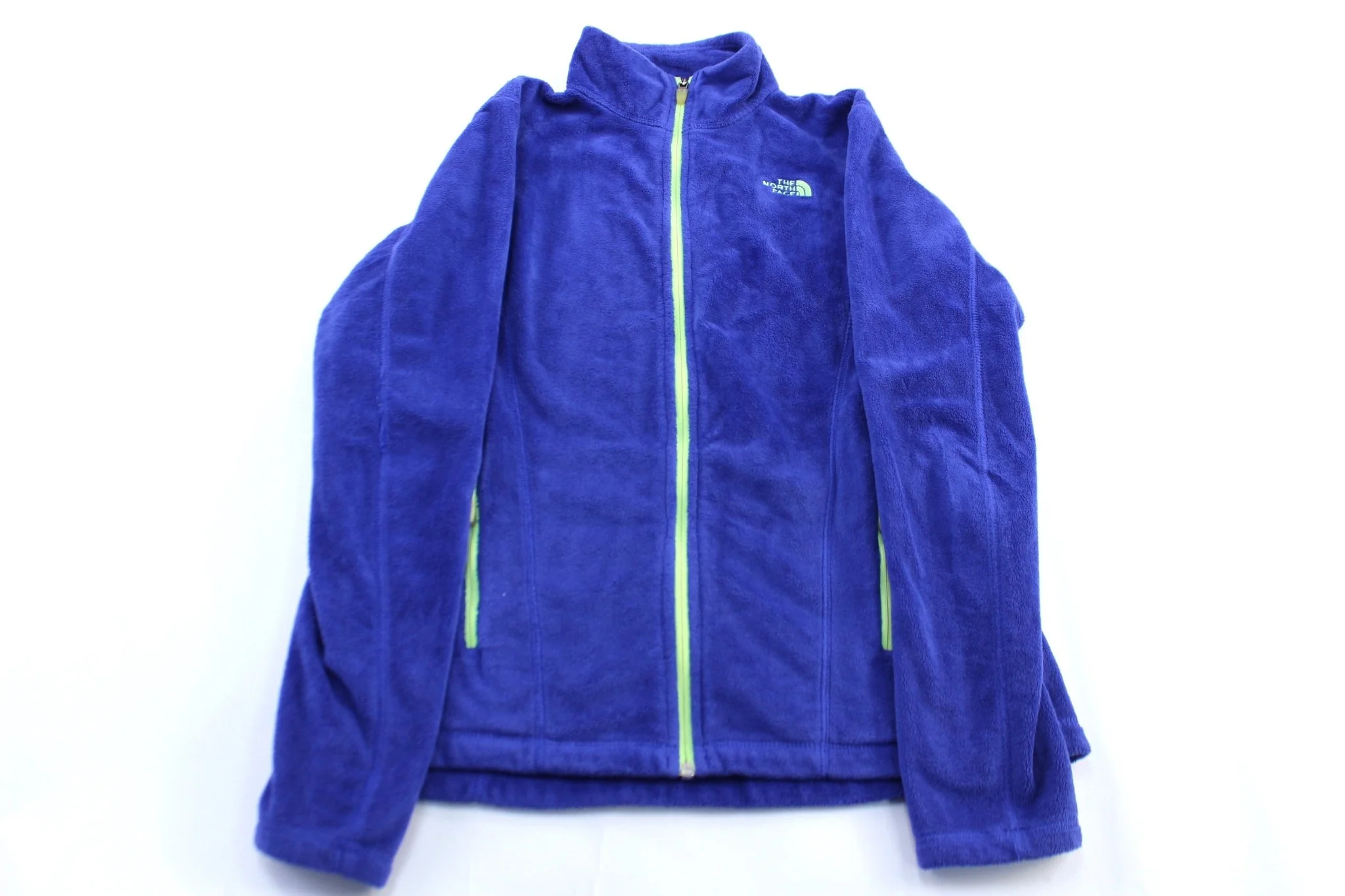 Women's The North Face Blue & Neon Fleece Zip Up Jacket