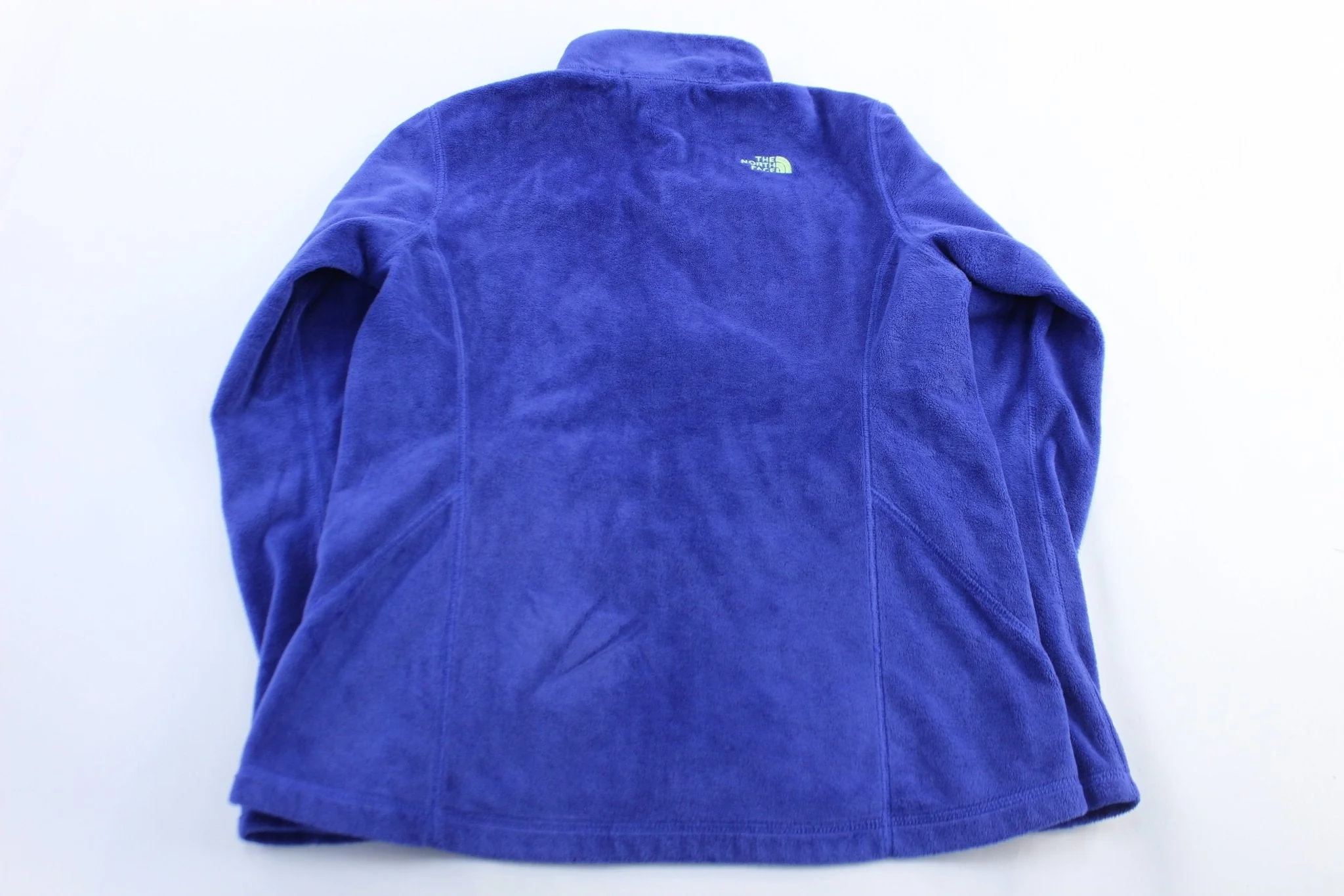 Women's The North Face Blue & Neon Fleece Zip Up Jacket - Image 2