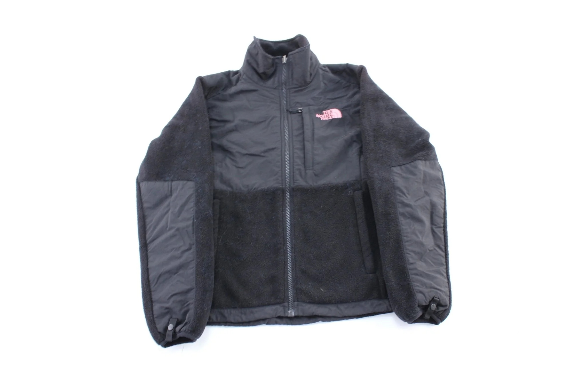 Women's The North Face Embroidered Logo Black & Pink Fleece Zip Up Jacket