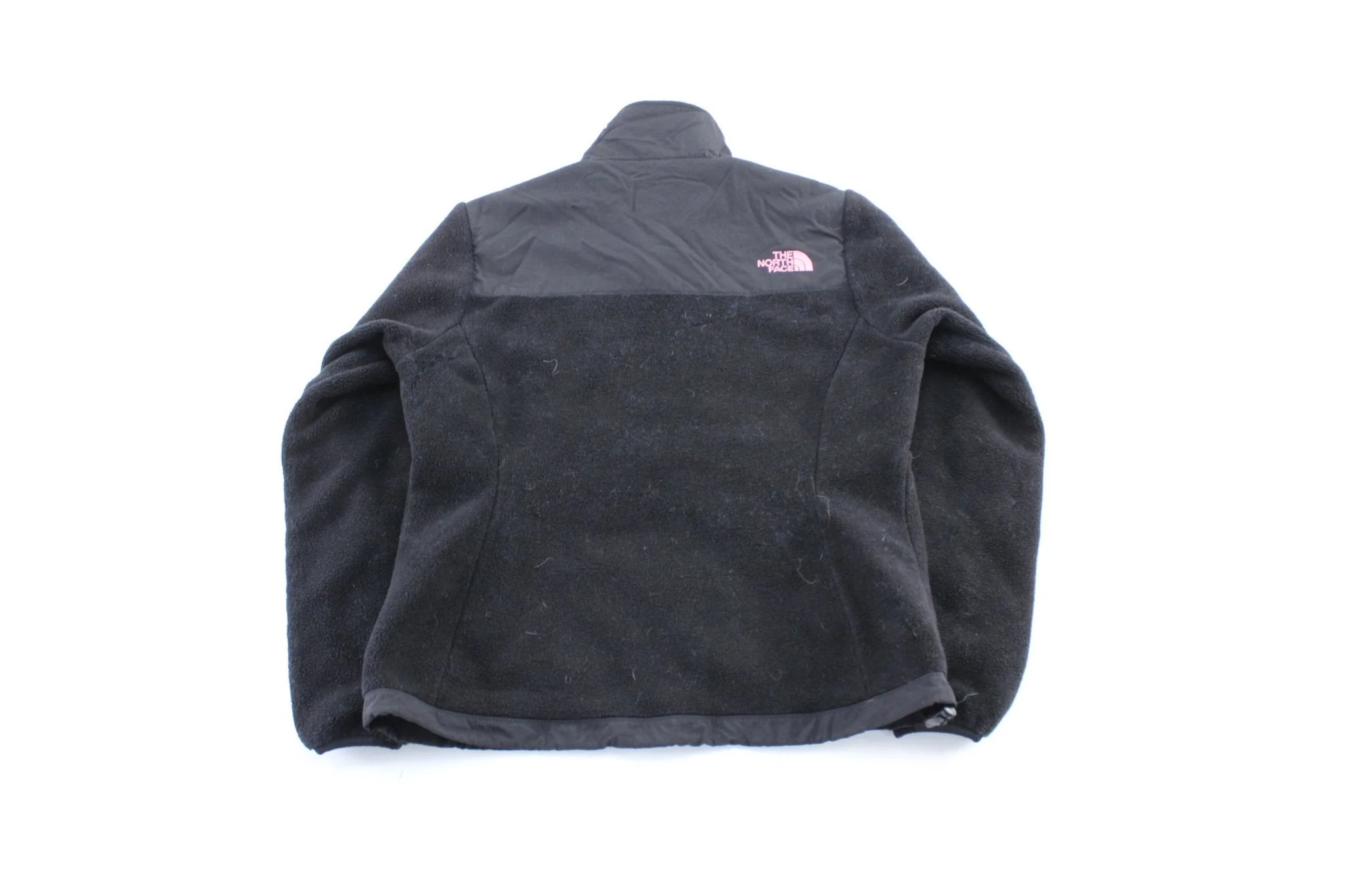 Women's The North Face Embroidered Logo Black & Pink Fleece Zip Up Jacket - Image 2