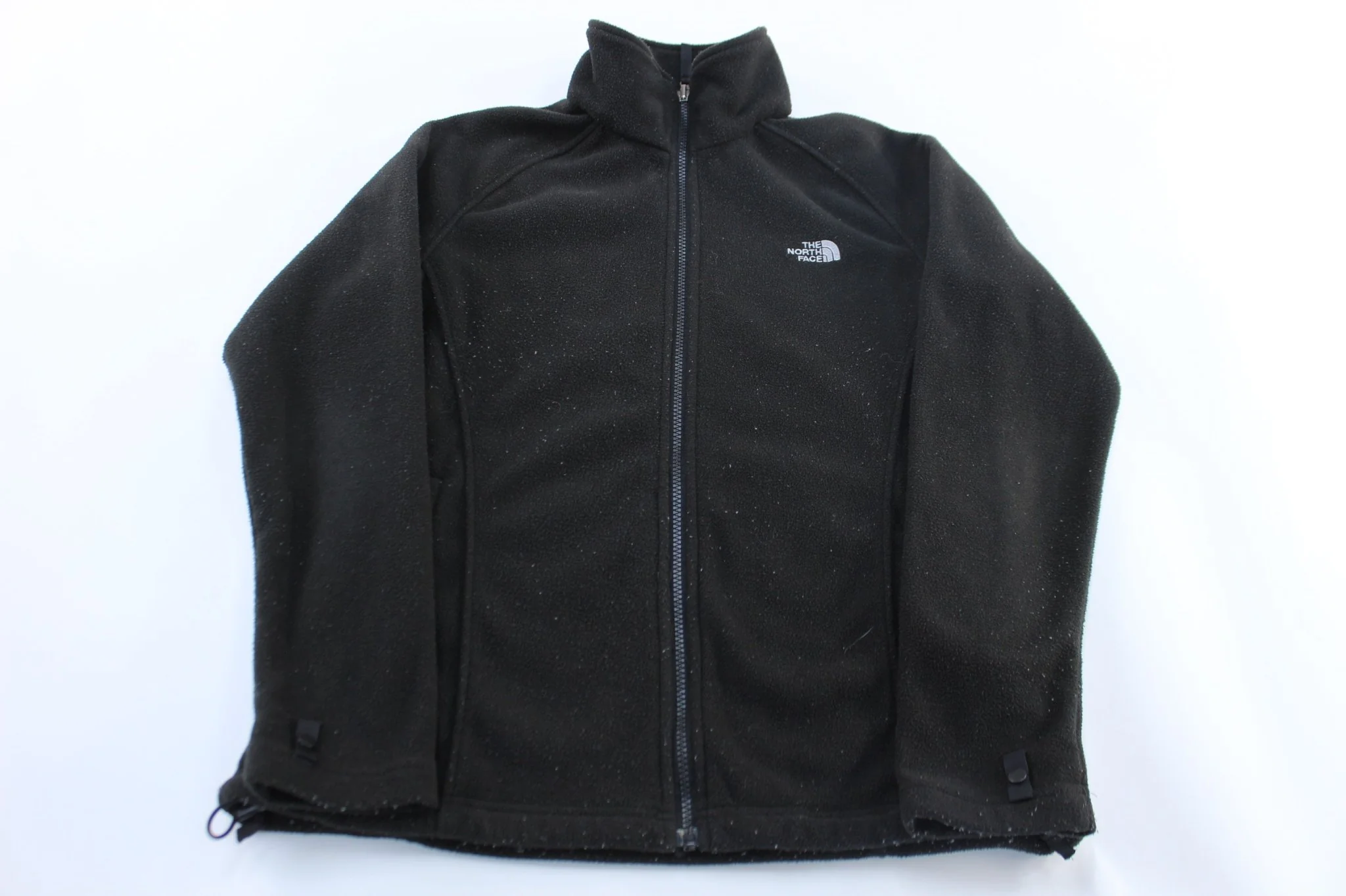 Women's The North Face Embroidered Logo Black Fleece Zip Up Jacket